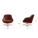 Sterling 33_ Velvet Swivel Chair - Hale Rust
