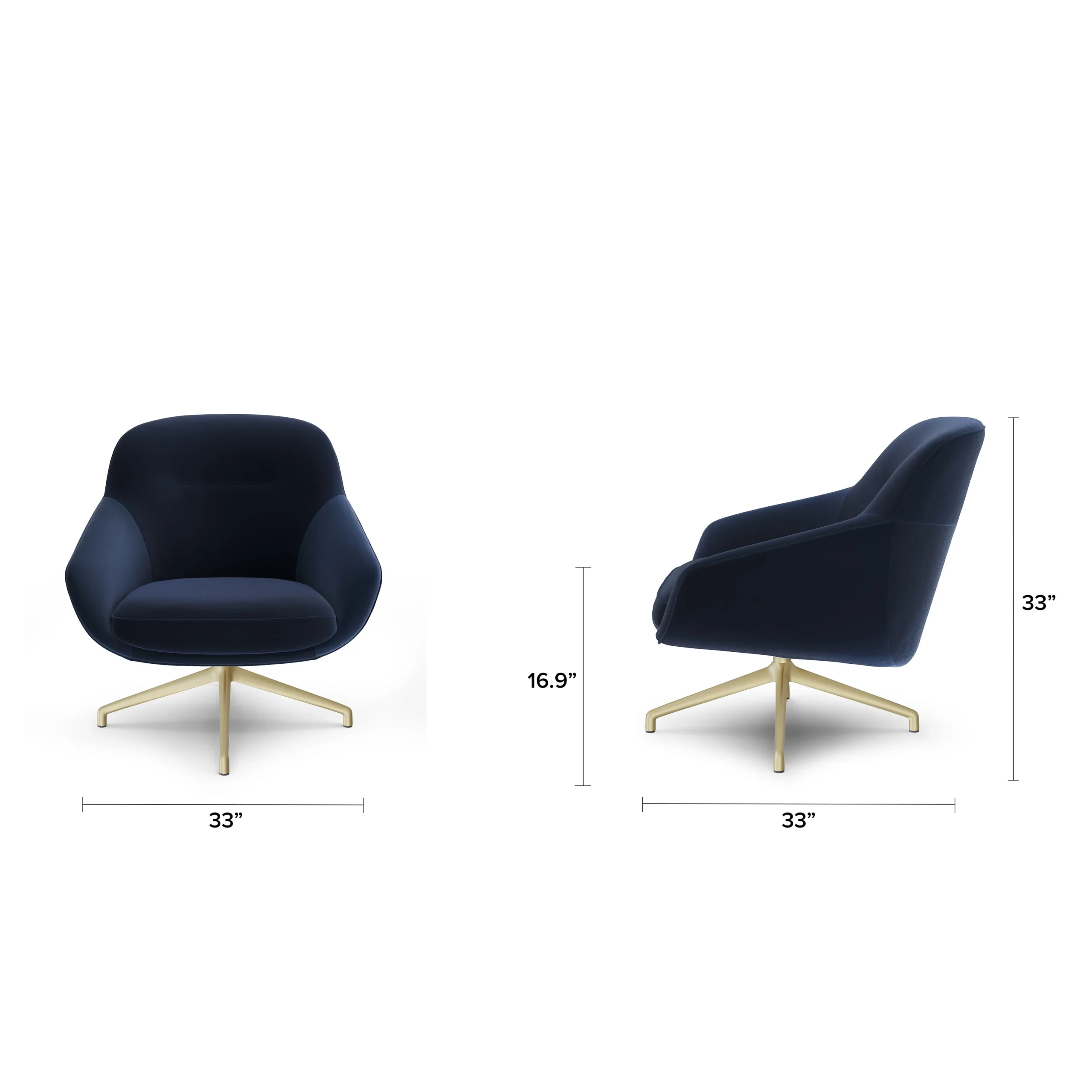 Sterling 33_ Velvet Swivel Chair - Hale Ink - Image 2
