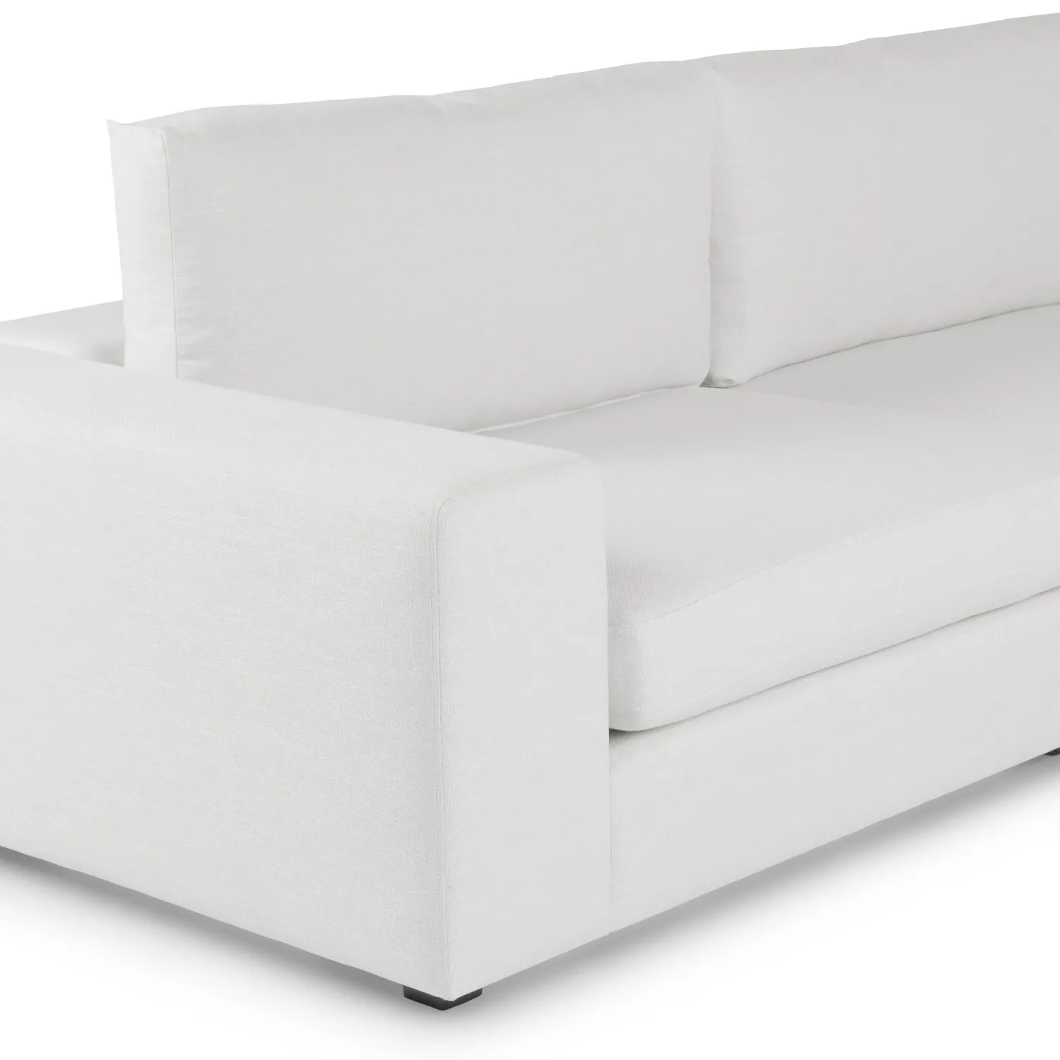 Beta 133.5_ Right Modular Conversational Sectional - Quartz White - Image 10
