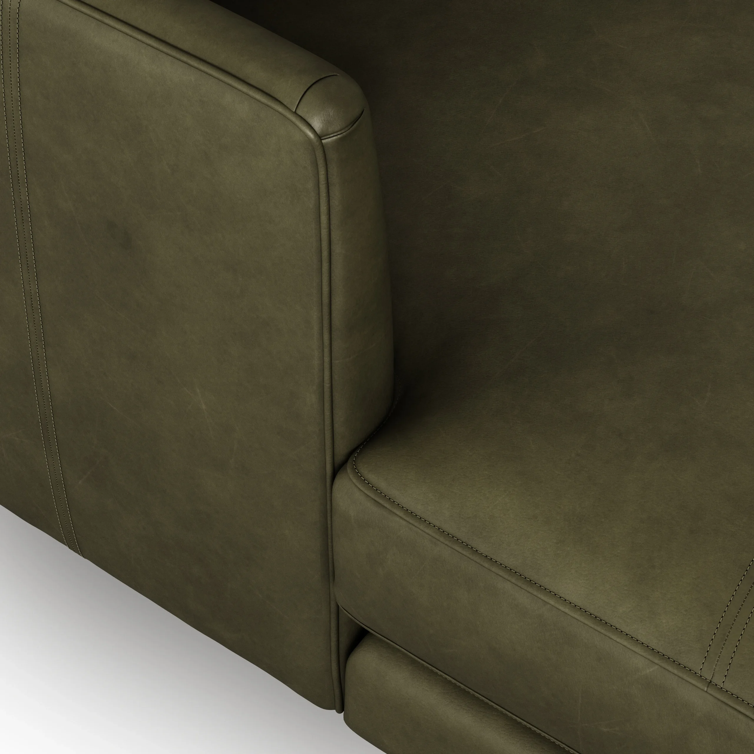 Burrard 112_ Leather Left Sectional - Charme Green - Image 10