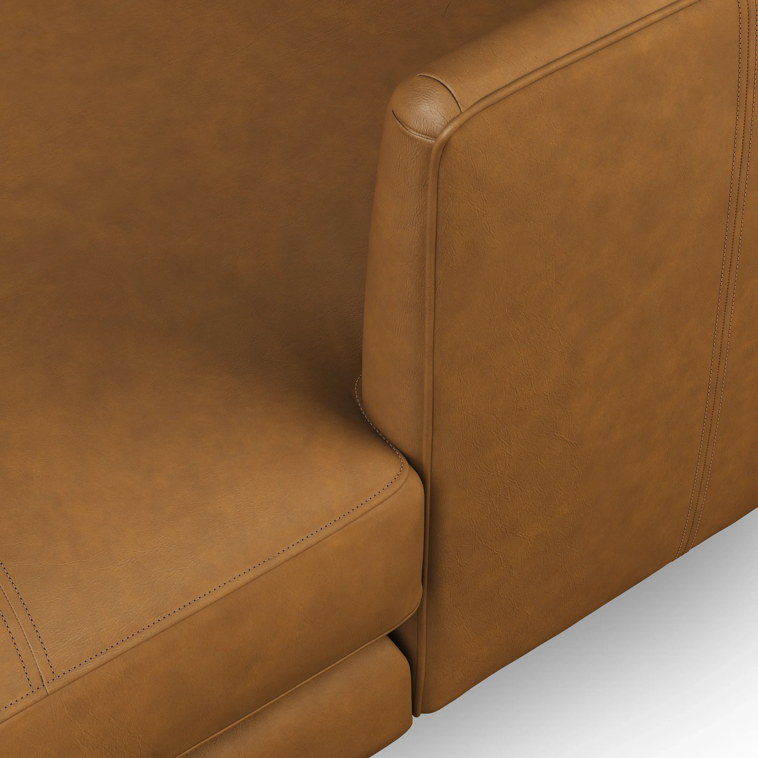 Burrard 112_ Leather Right Sectional - Bella Caramel - Image 10