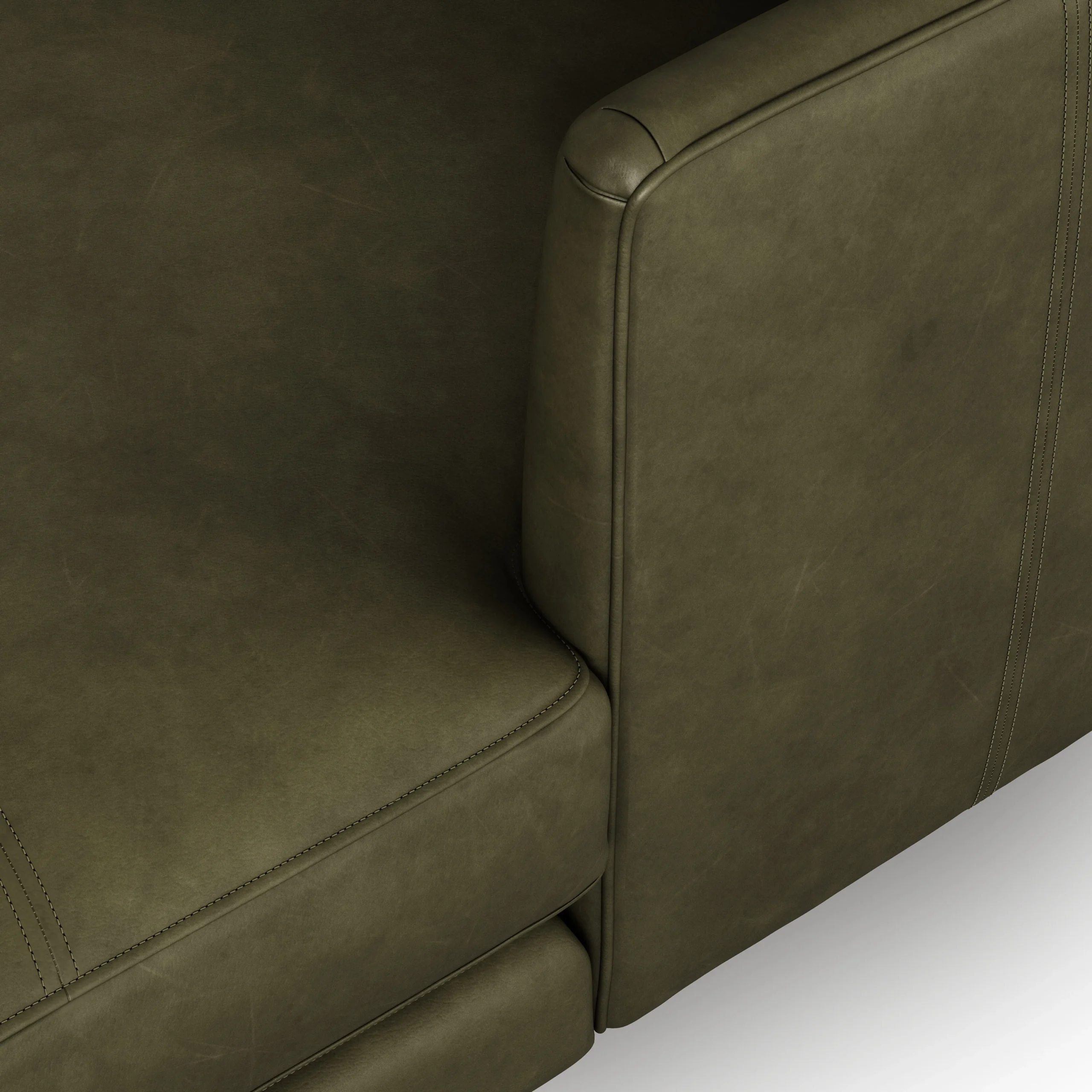 Burrard 112_ Leather Right Sectional - Charme Green - Image 10