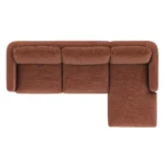 Vati 114_ Right Storage Sleeper Sectional - Natural Oak and Napa Rust