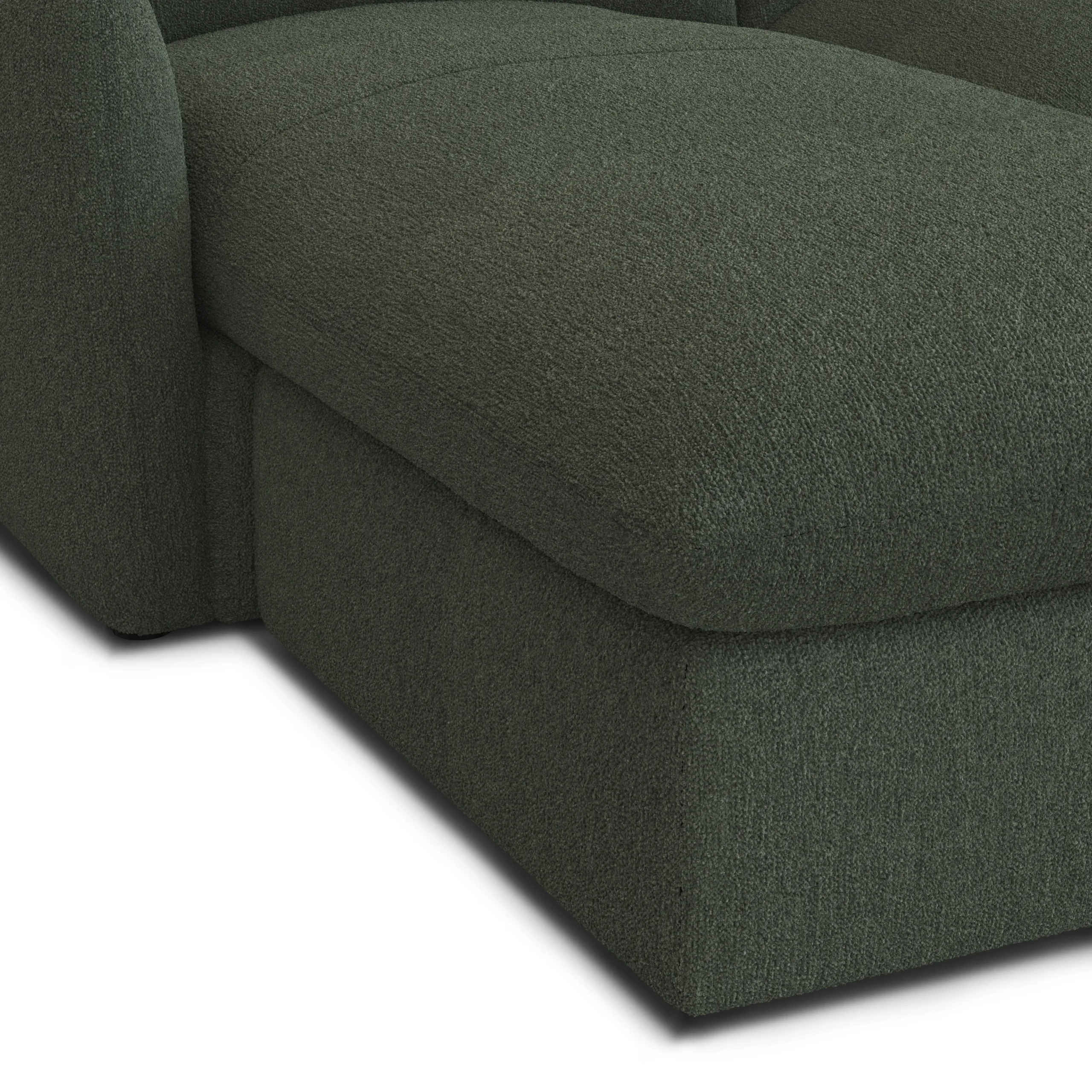 Leigh 86_ Reversible Storage Sectional - Green Wool Bouclé - Image 10