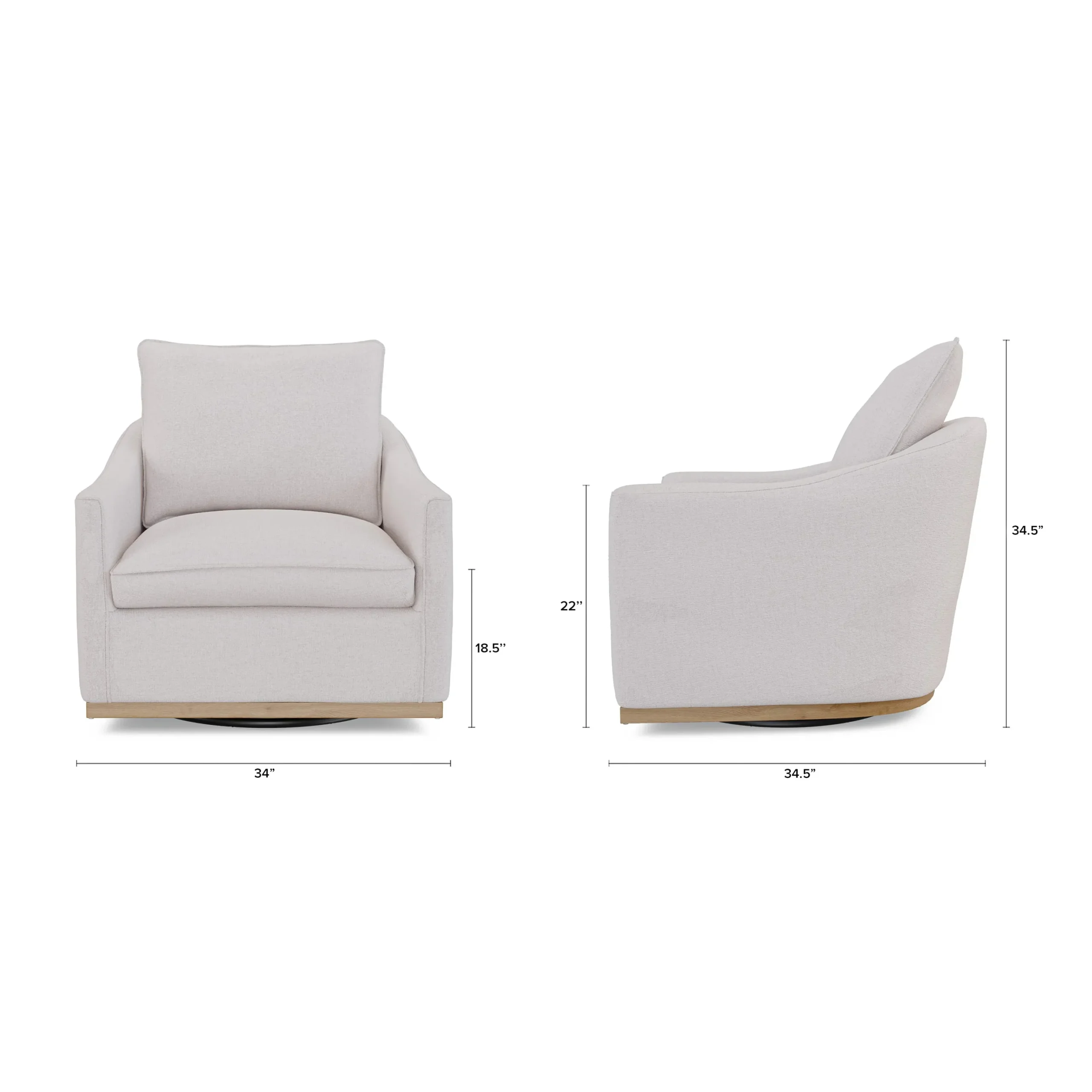Mantle 34_ Swivel Lounge Chair - Napa White - Image 2