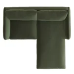 Leigh 86_ Velvet Reversible Storage Sleeper Sectional - Hale Fir Green