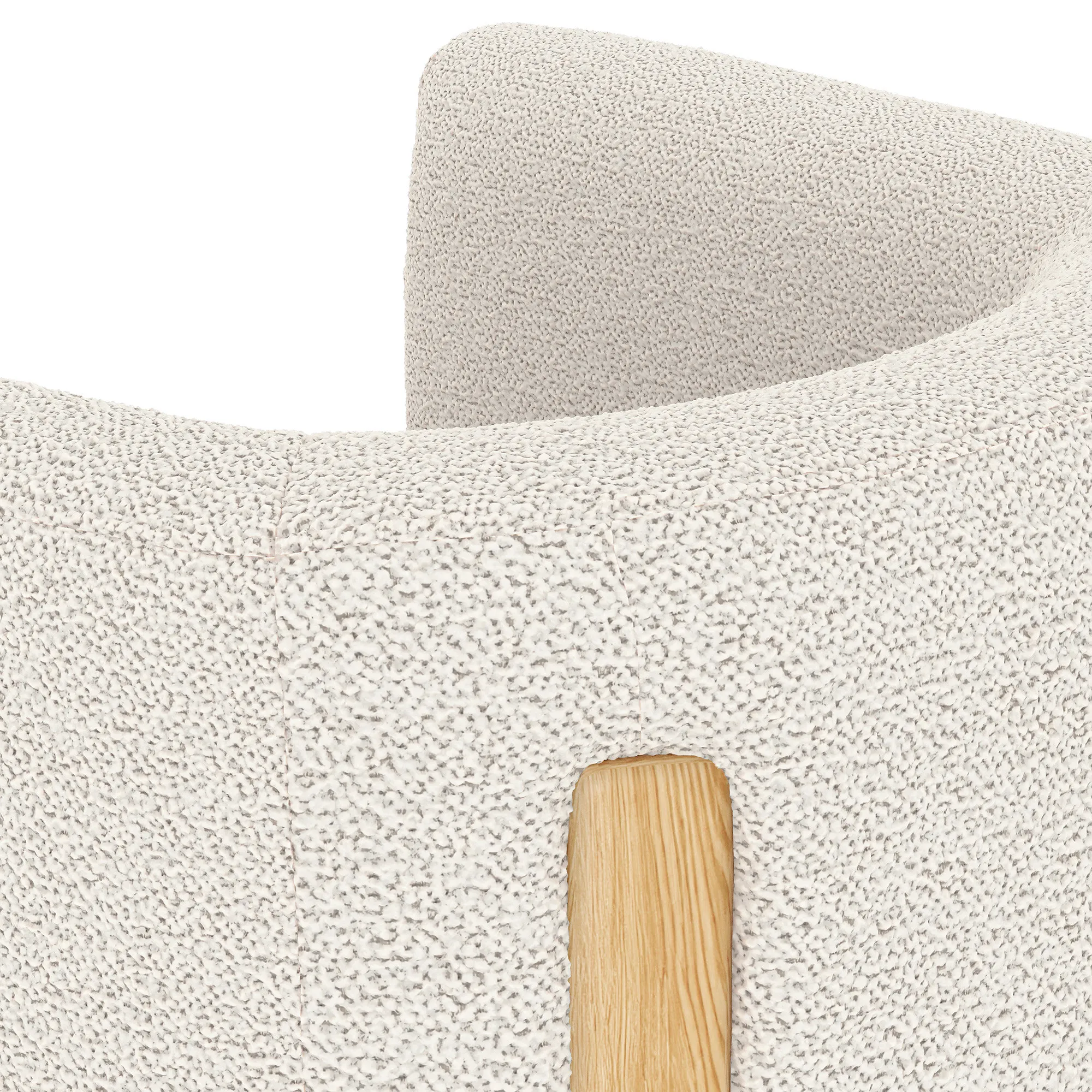 Julie 32_ Swivel Chair - Ivory Wool Bouclé - Image 13