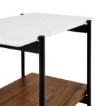 Agotu Marble Side Table - Walnut