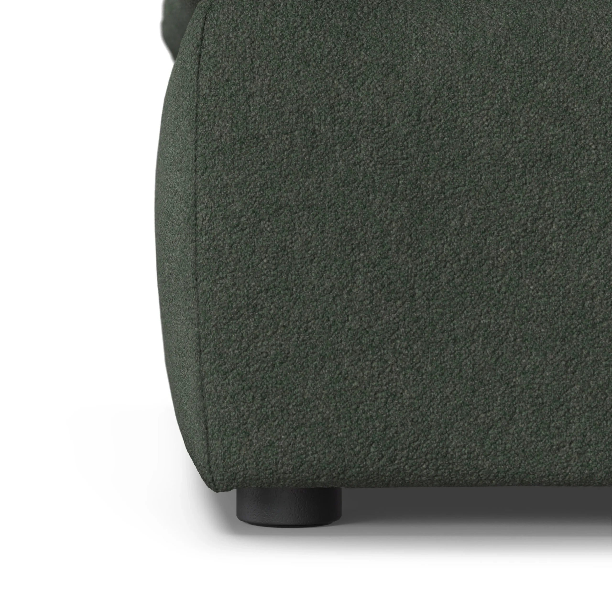 Leigh 121.5_ Modular 3-Seater U-Shaped Sectional - Green Wool Bouclé - Image 10
