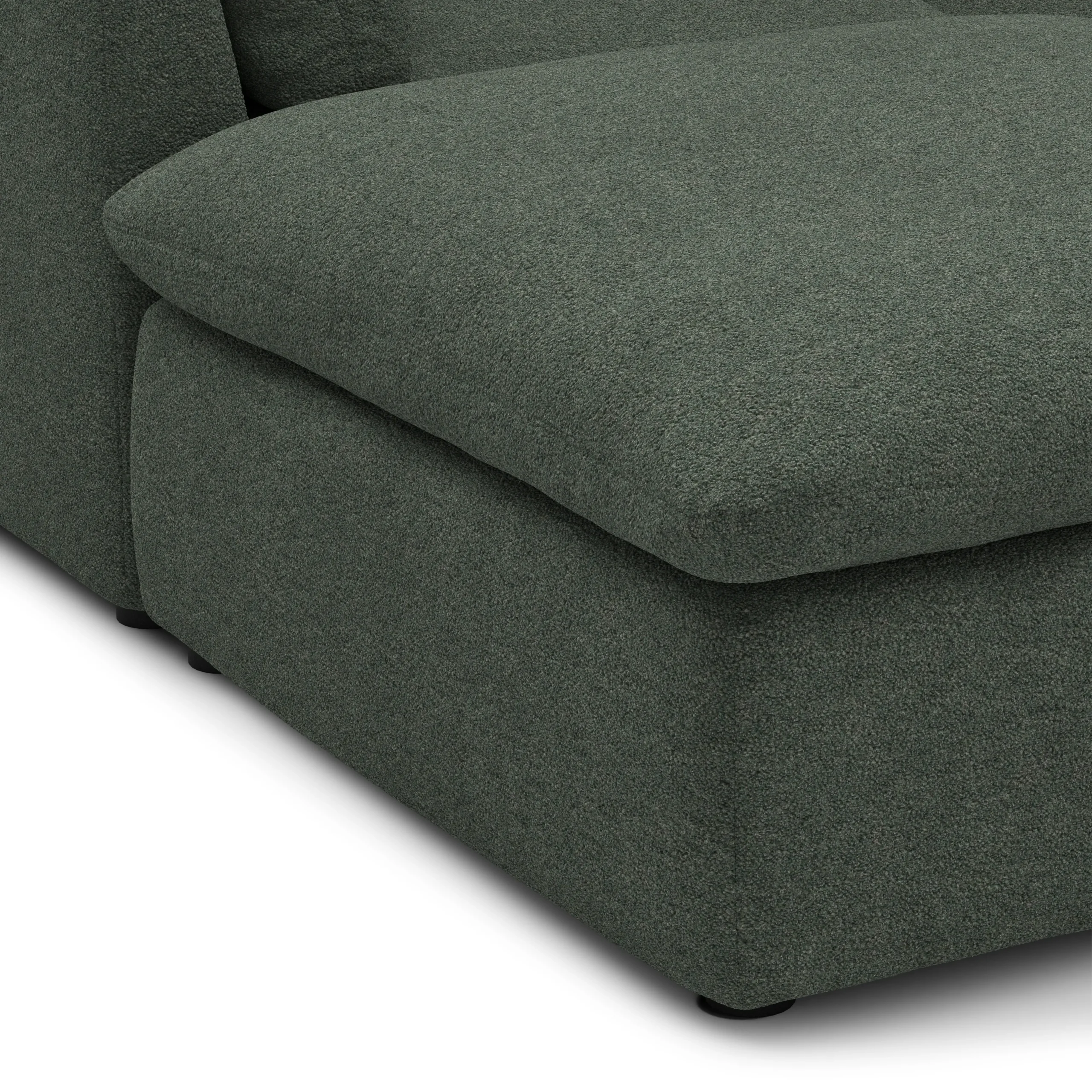 Leigh 121.5_ Modular Open Pit Sectional - Green Wool Bouclé - Image 10