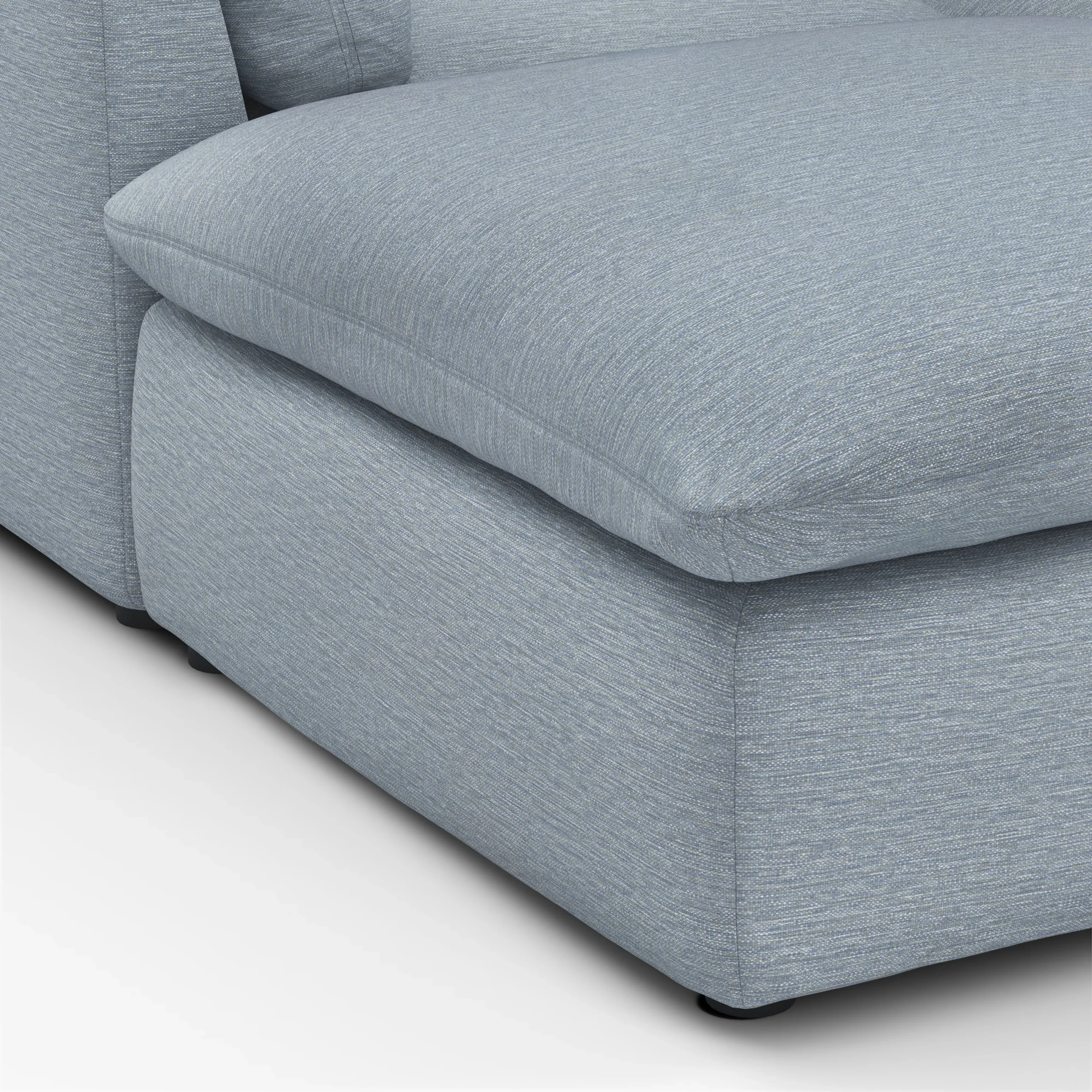 Leigh 121.5_ Modular Open Pit Sectional - Silver Light Blue - Image 10