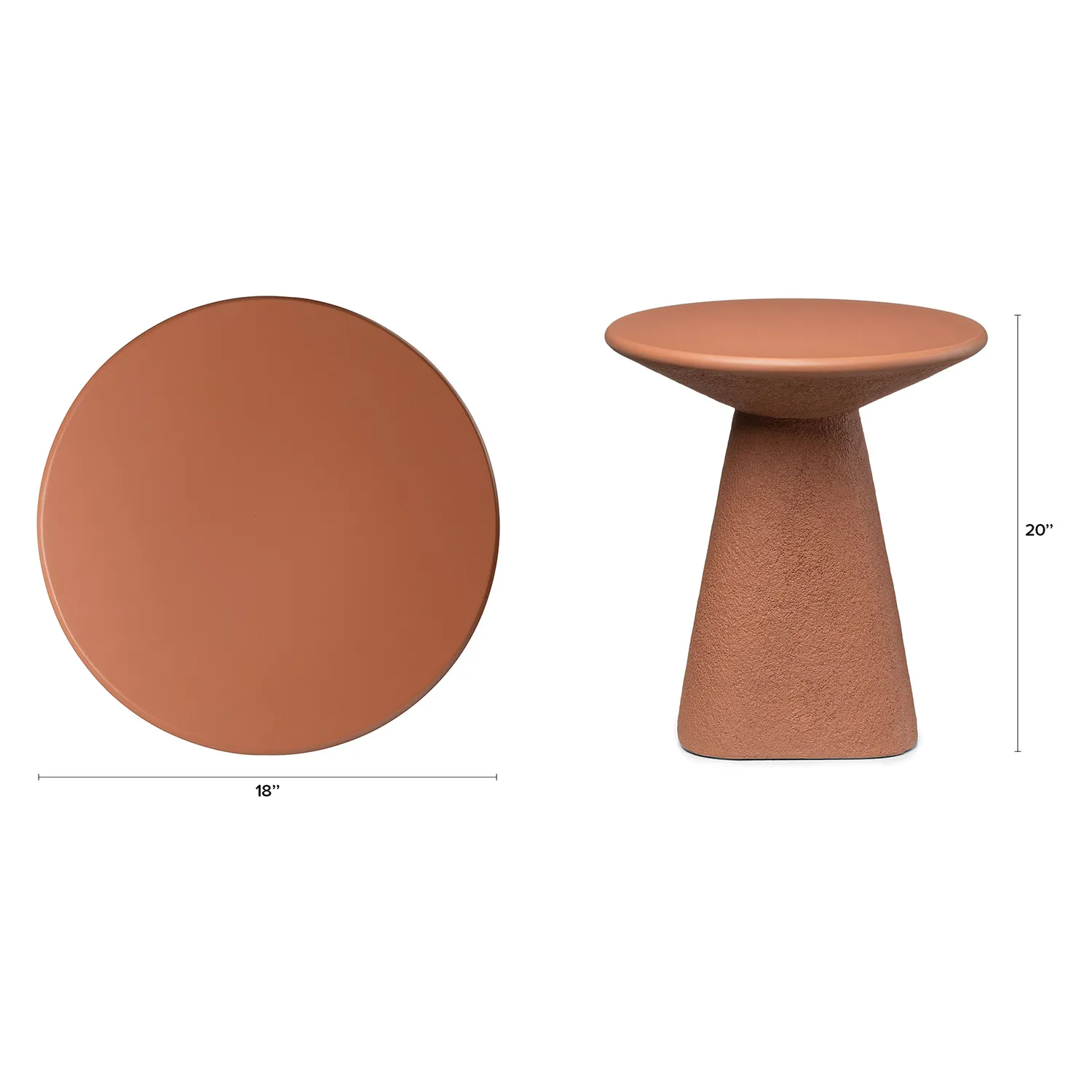 Ozetta Concrete Side Table - Moonlit Rust - Image 2
