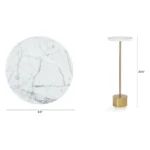 Tarvok Marble Drinks Table - Brass