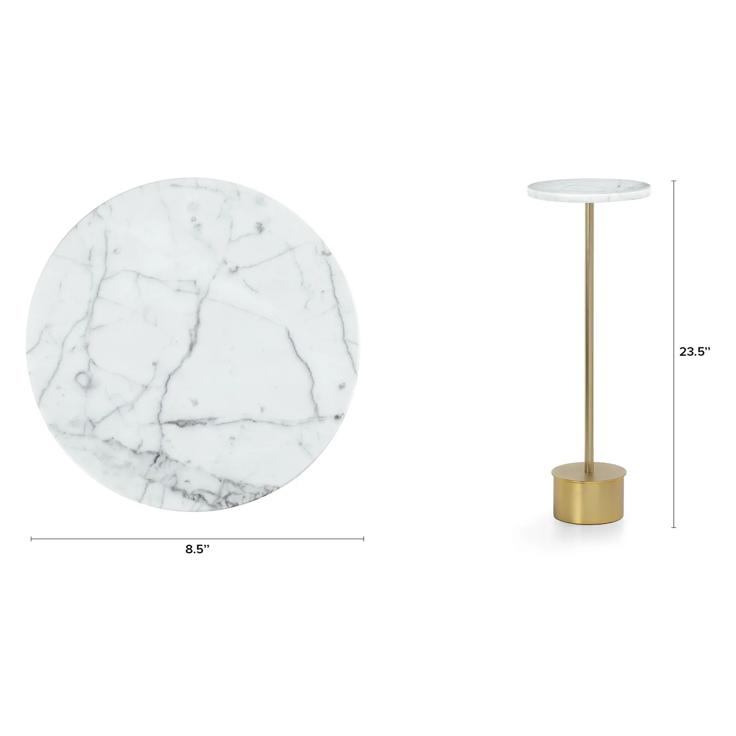 Tarvok Marble Drinks Table - Brass - Image 2
