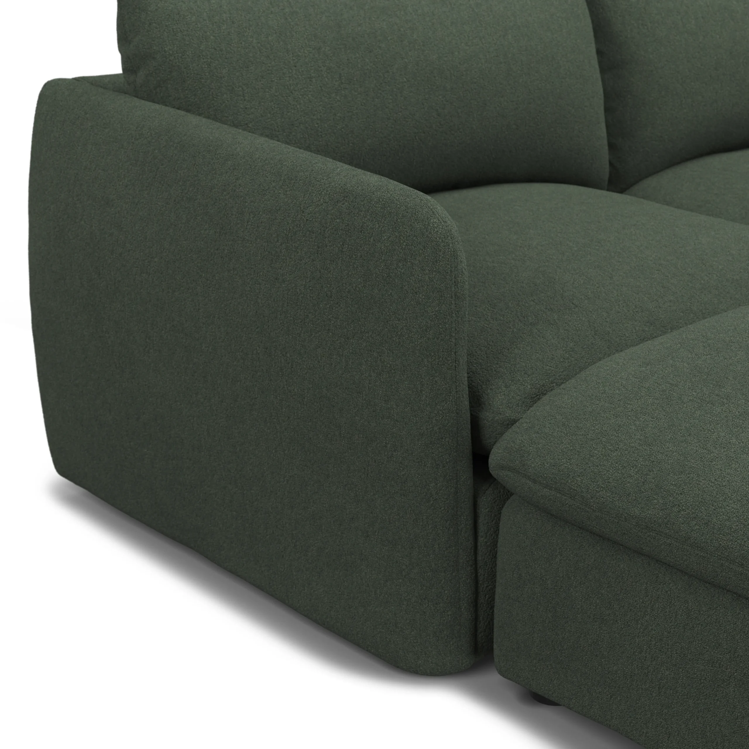 Leigh 131.5_ Modular Sectional - Green Wool Bouclé - Image 10
