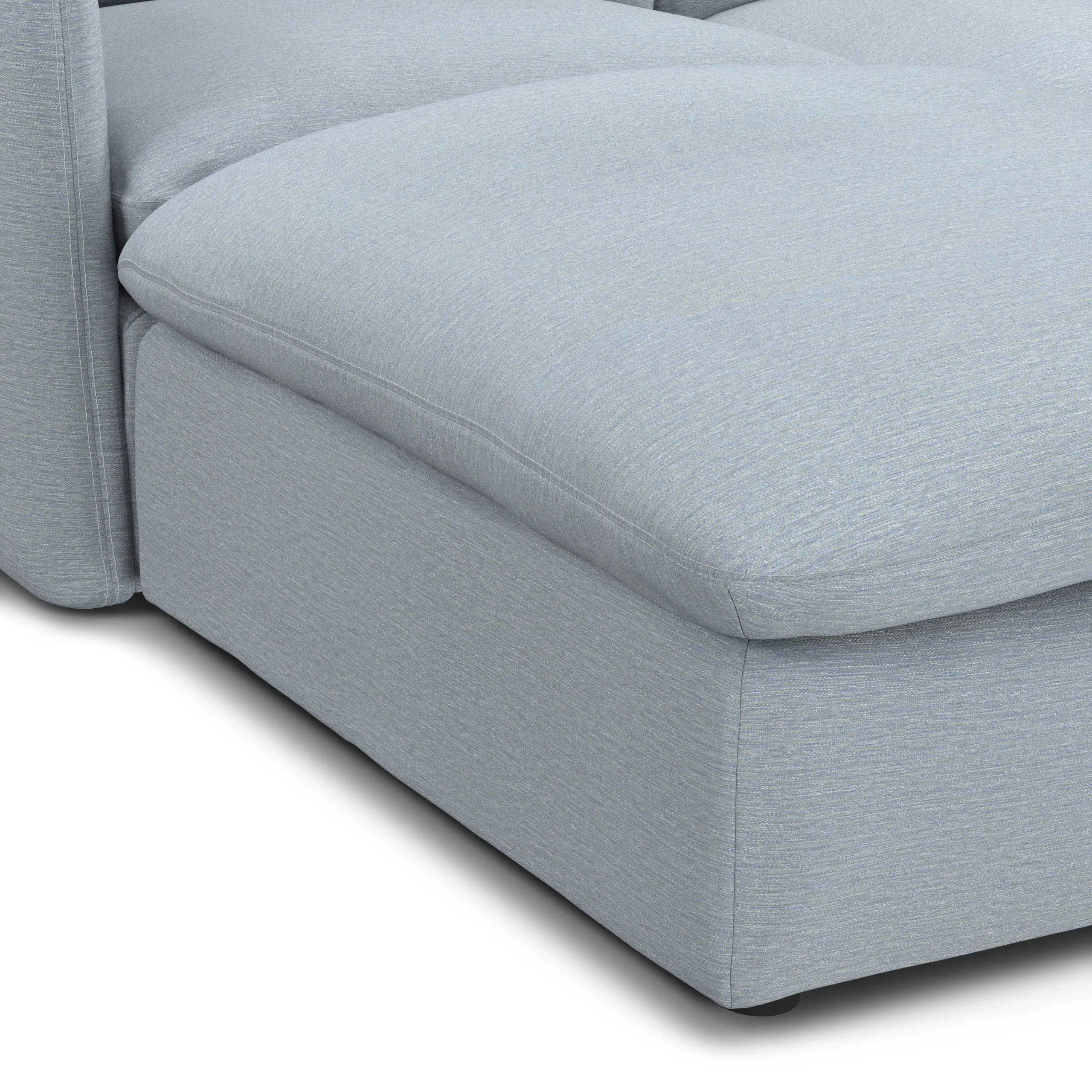 Leigh 131.5_ Modular Sectional - Silver Light Blue - Image 10