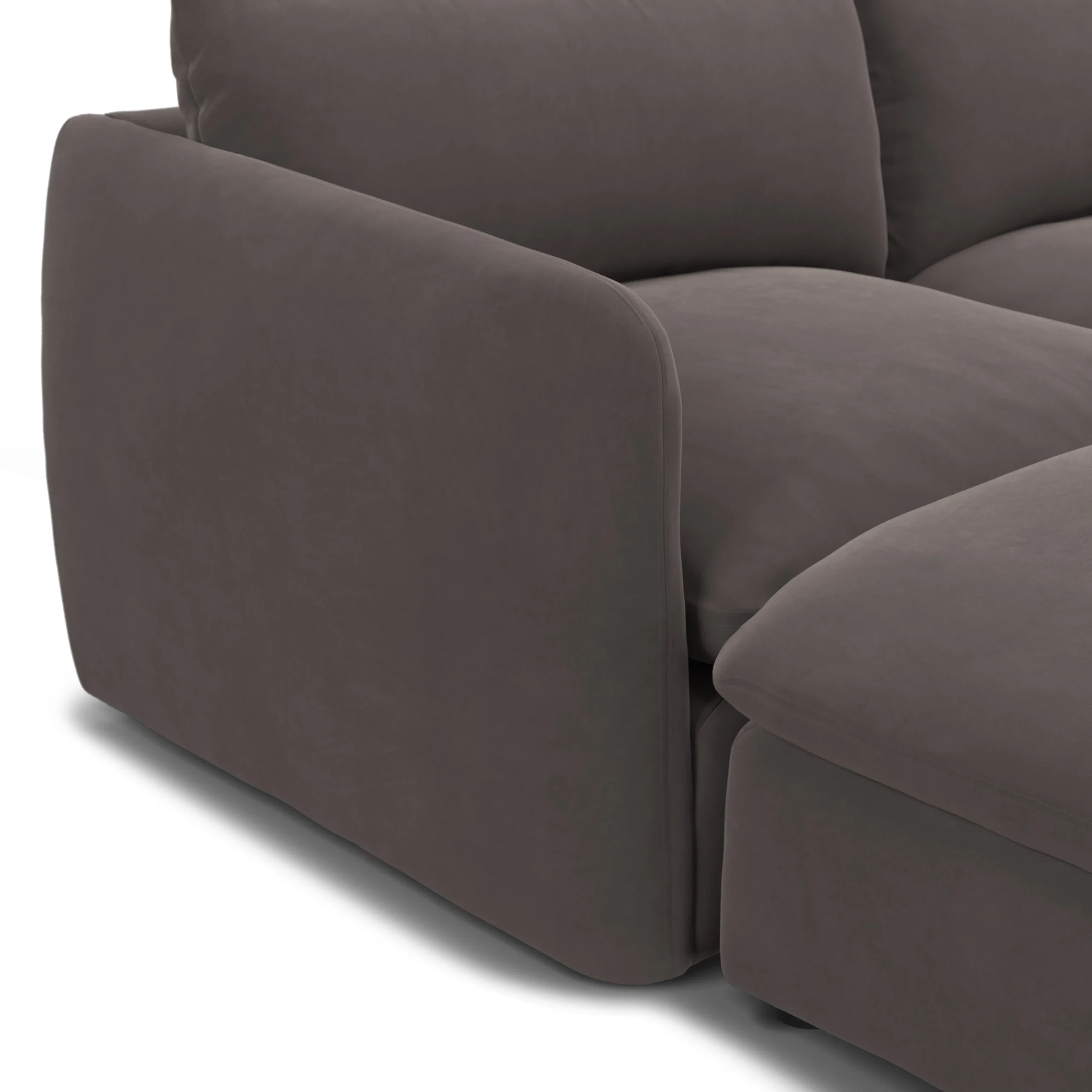 Leigh 131.5_ Velvet Modular Sectional - Hale Warm Gray - Image 10