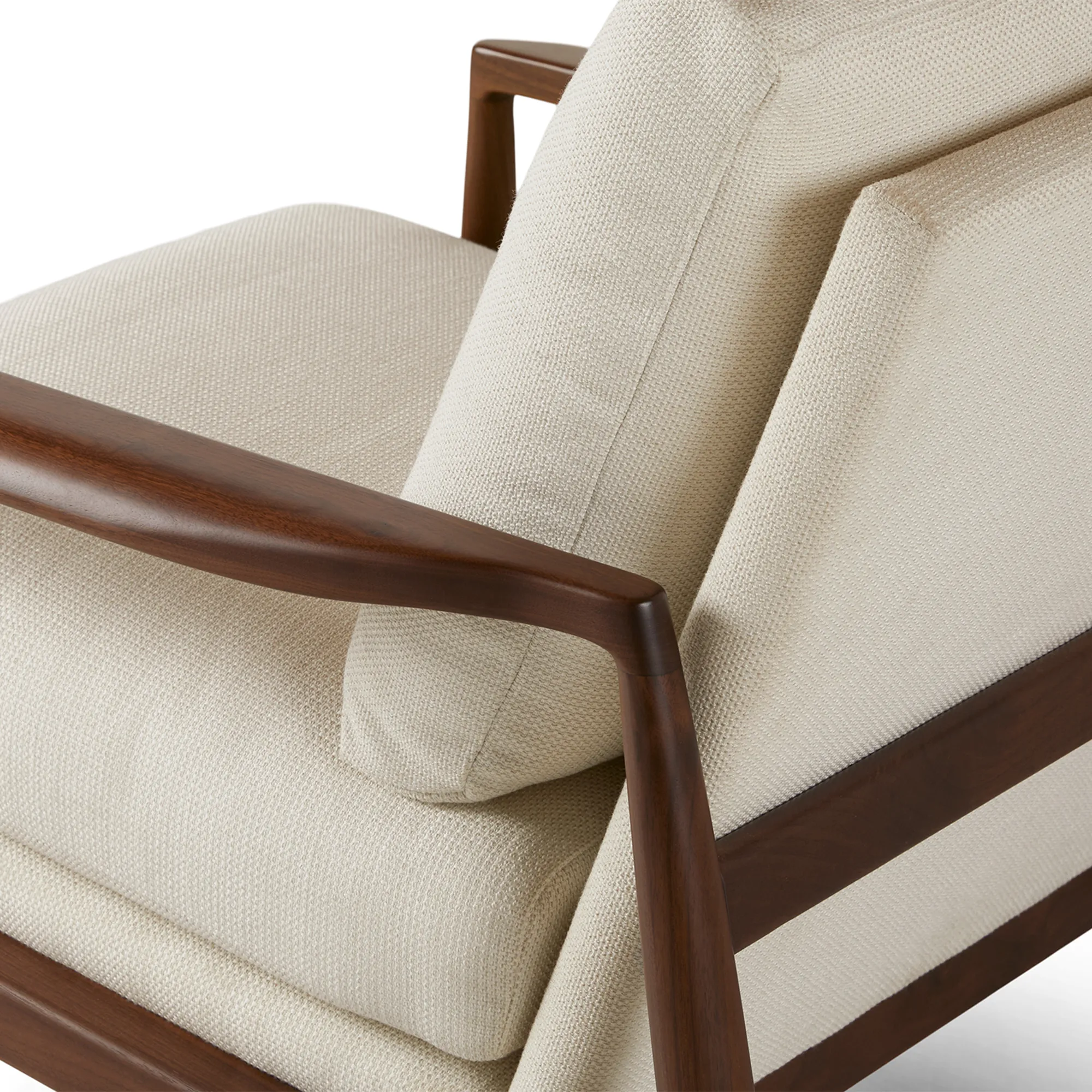 Bavel 28.5_ Lounge Chair - Walnut and Field Ivory - Image 3