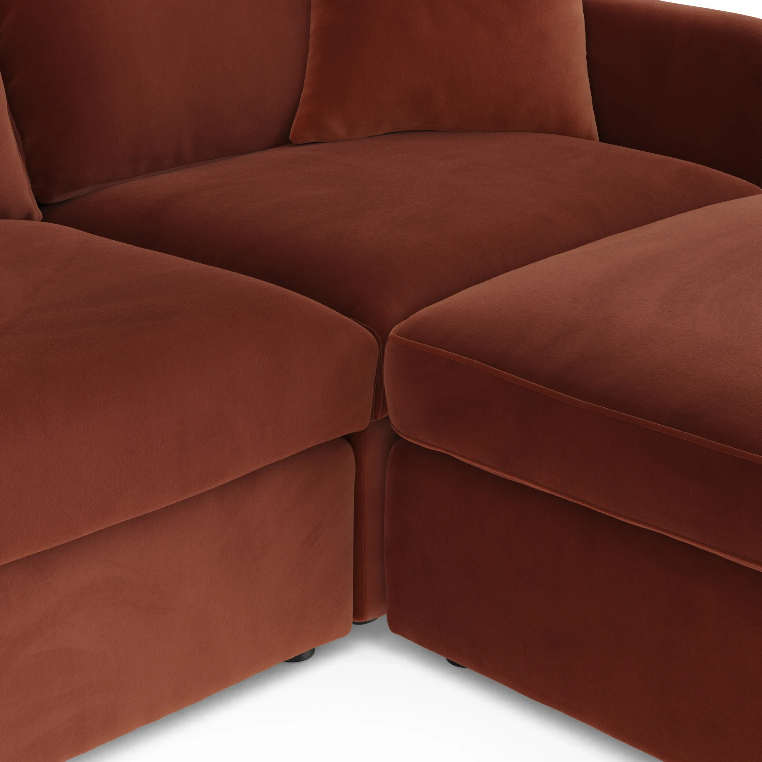 Lenae 104.5_ Velvet Reversible Modular Sectional - Hale Rust - Image 10