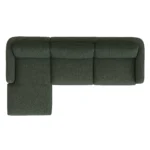 Vati 114_ Left Storage Sleeper Sectional - Natural Oak and Green Wool Bouclé