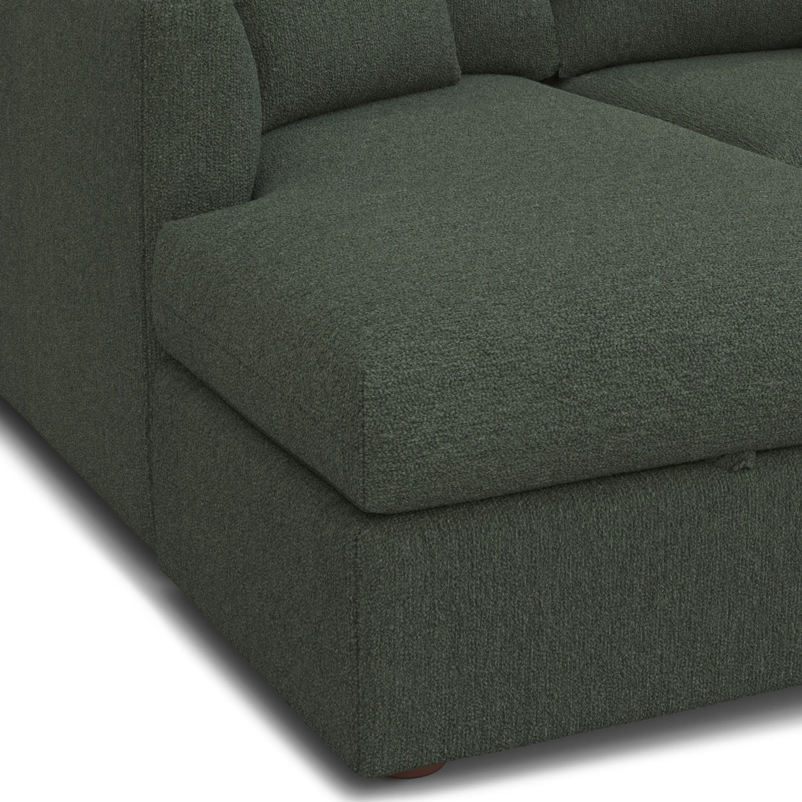 Marina 80_ Reversible Storage Sectional - Green Wool Bouclé - Image 10