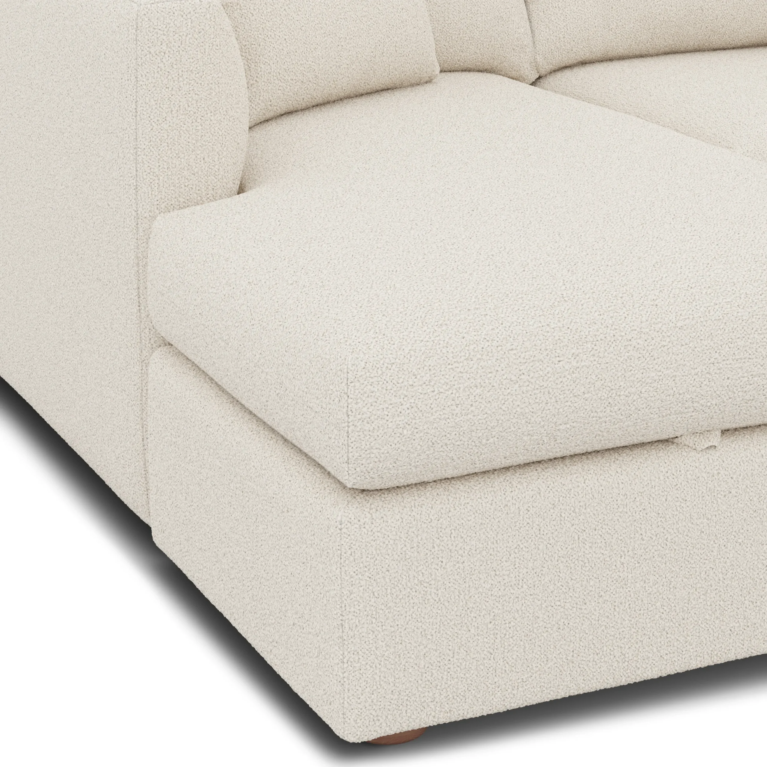 Marina 80_ Reversible Storage Sectional - Ivory Wool Bouclé - Image 10