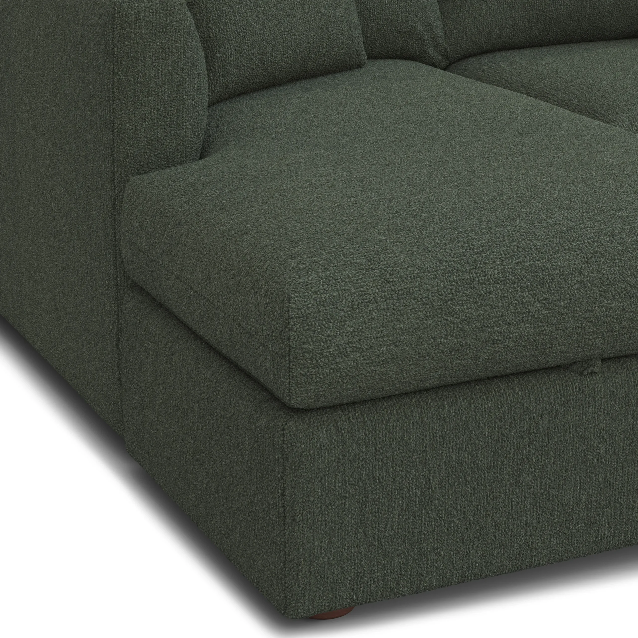Marina 90_ Reversible Storage Sectional - Green Wool Bouclé - Image 10
