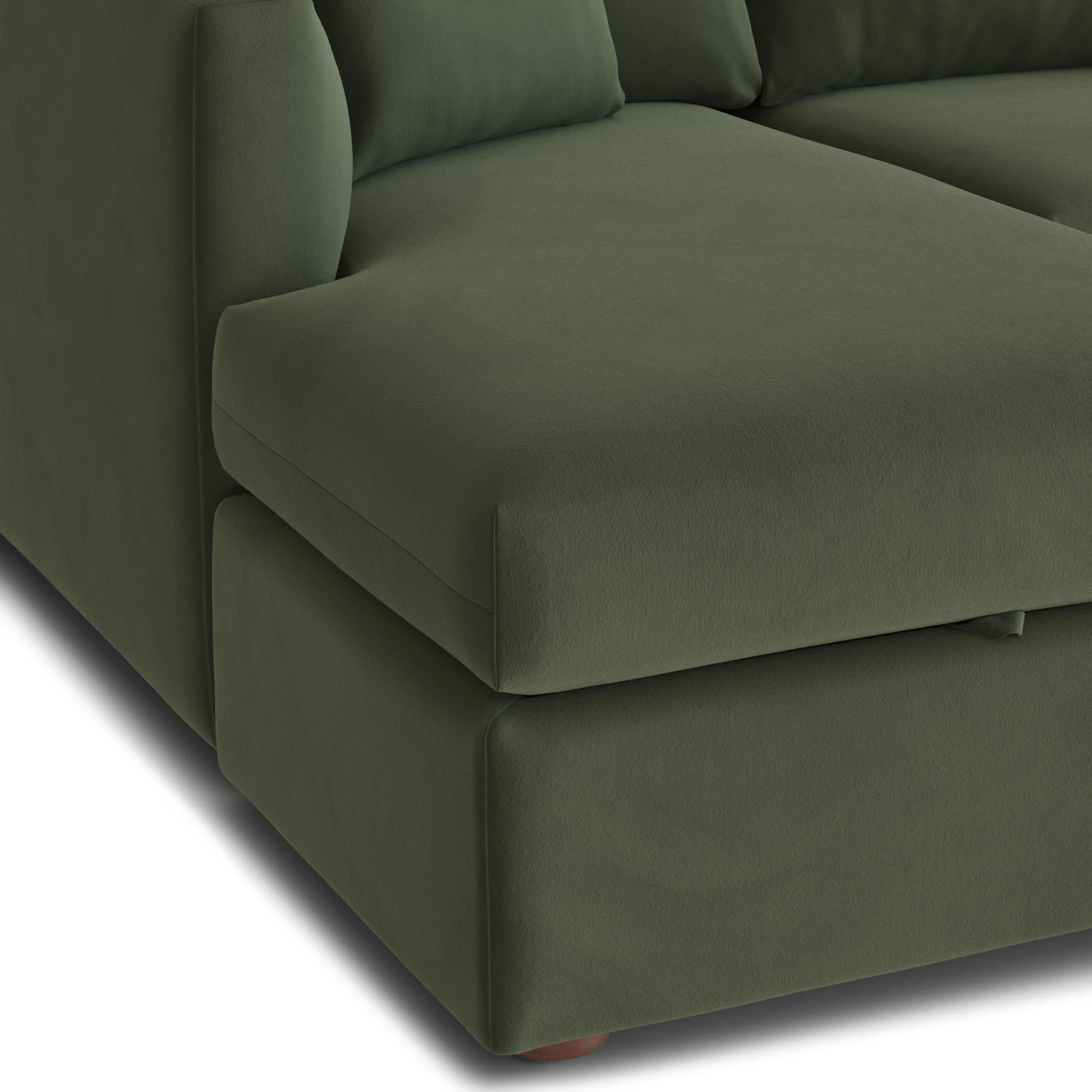 Marina 90_ Velvet Reversible Storage Sectional - Hale Fir Green - Image 10