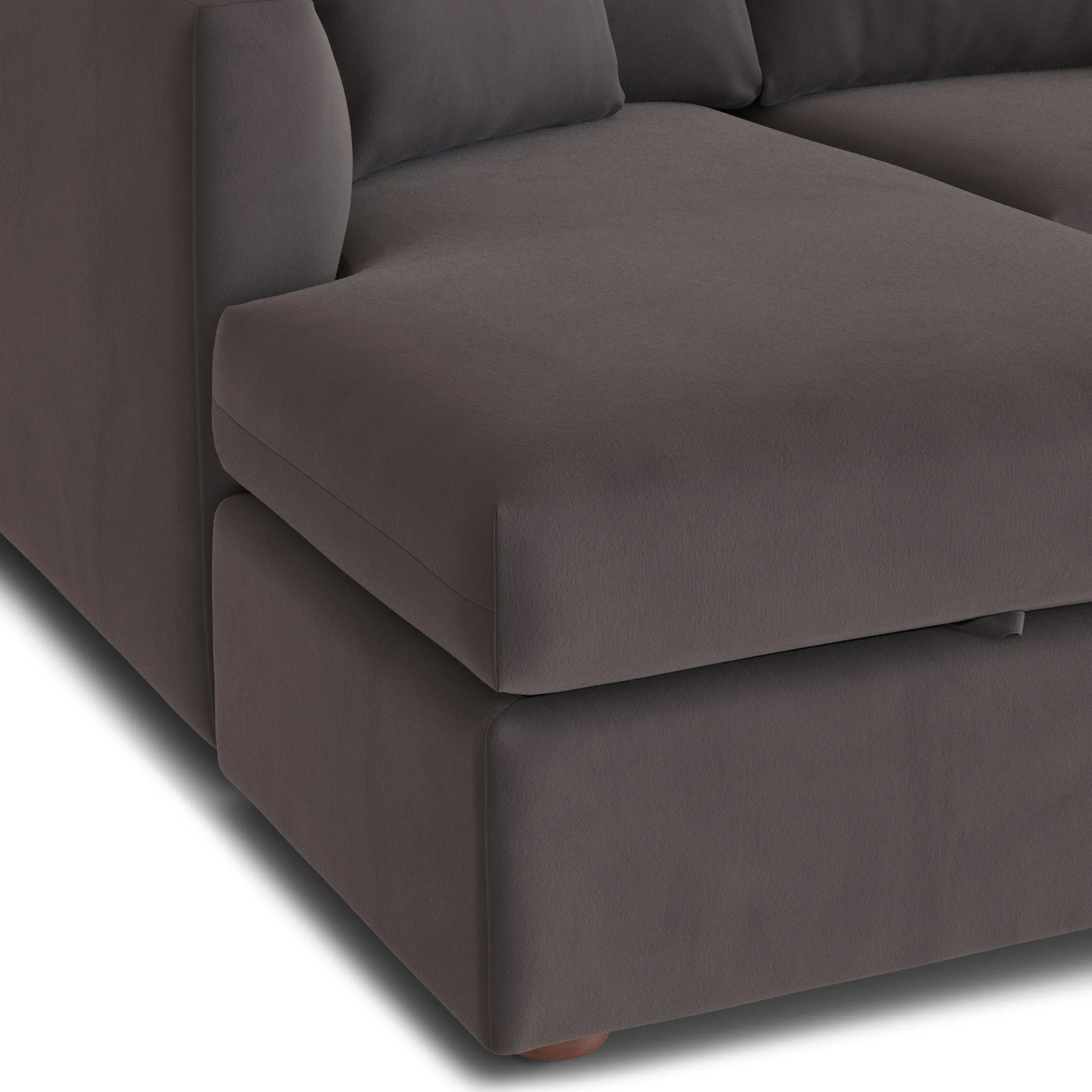 Marina 90_ Velvet Reversible Storage Sectional - Hale Warm Gray - Image 10