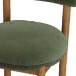 Munk Velvet Dining Chair - Smoked Oak and Hale Fir Green