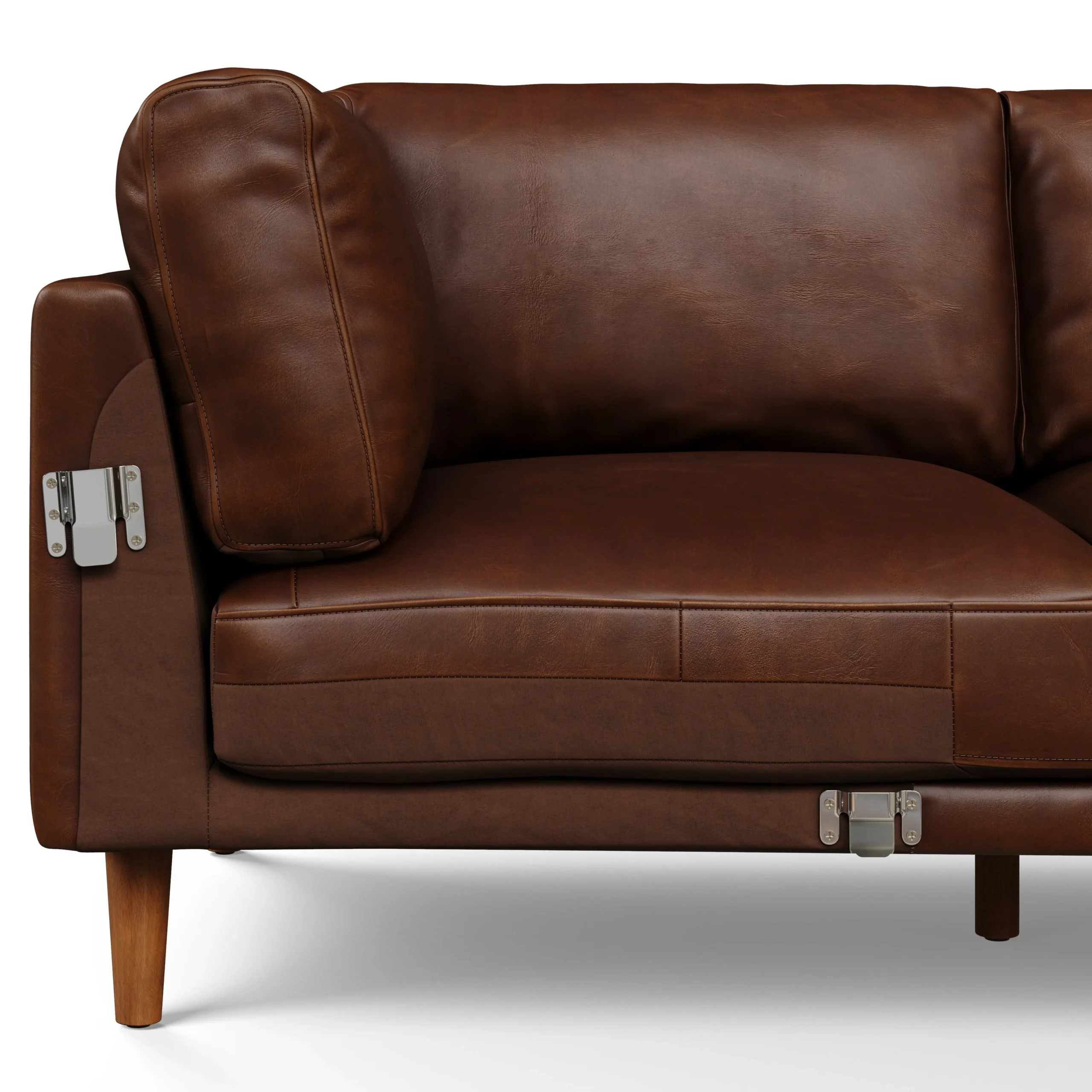 Nirvana 88_ Leather Corner Sectional - Indiana Brown - Image 10