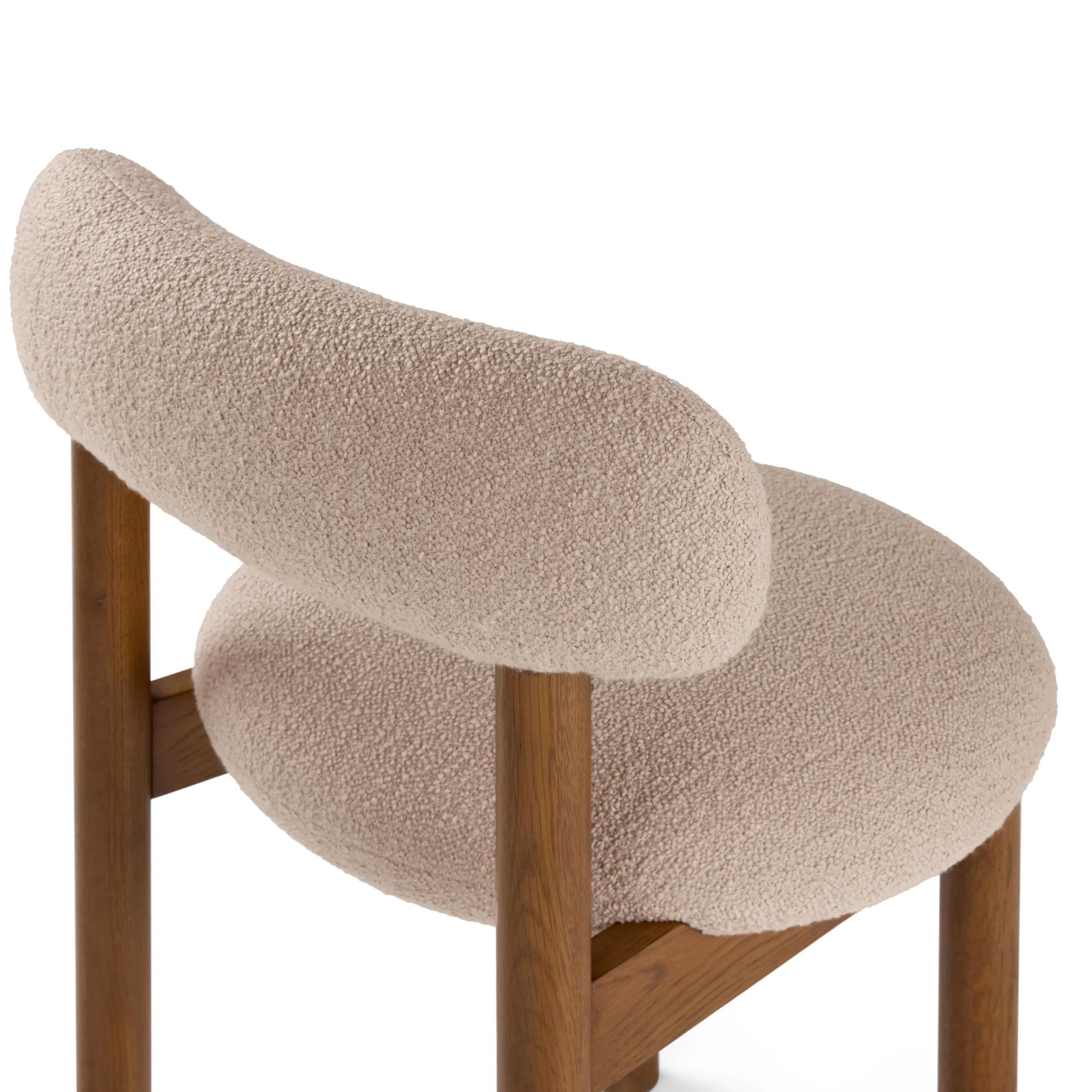 Munk Dining Chair - Smoked Oak and Sandstone Wool Bouclé - Image 10