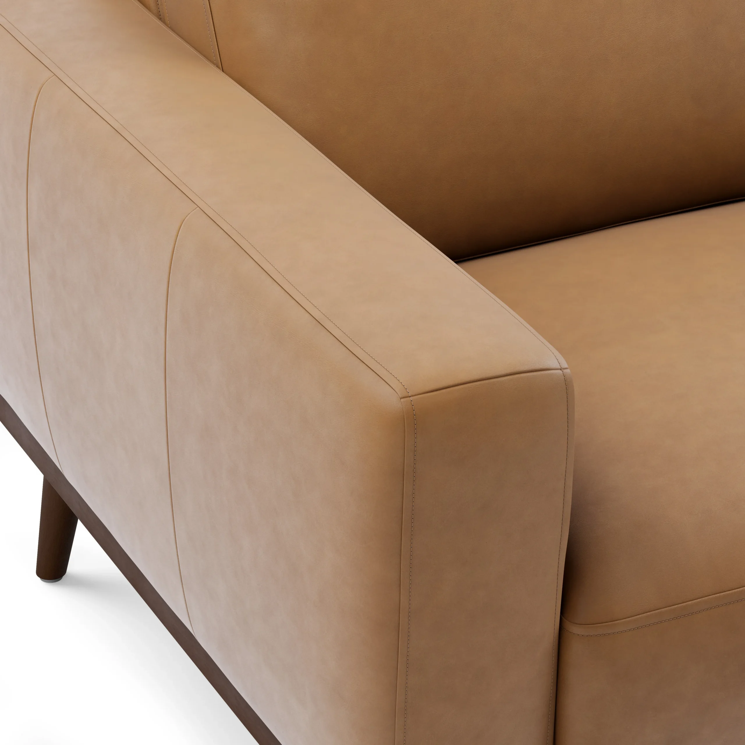 Rhett 93_ Leather Right Chaise Sectional - Charme Tan - Image 10