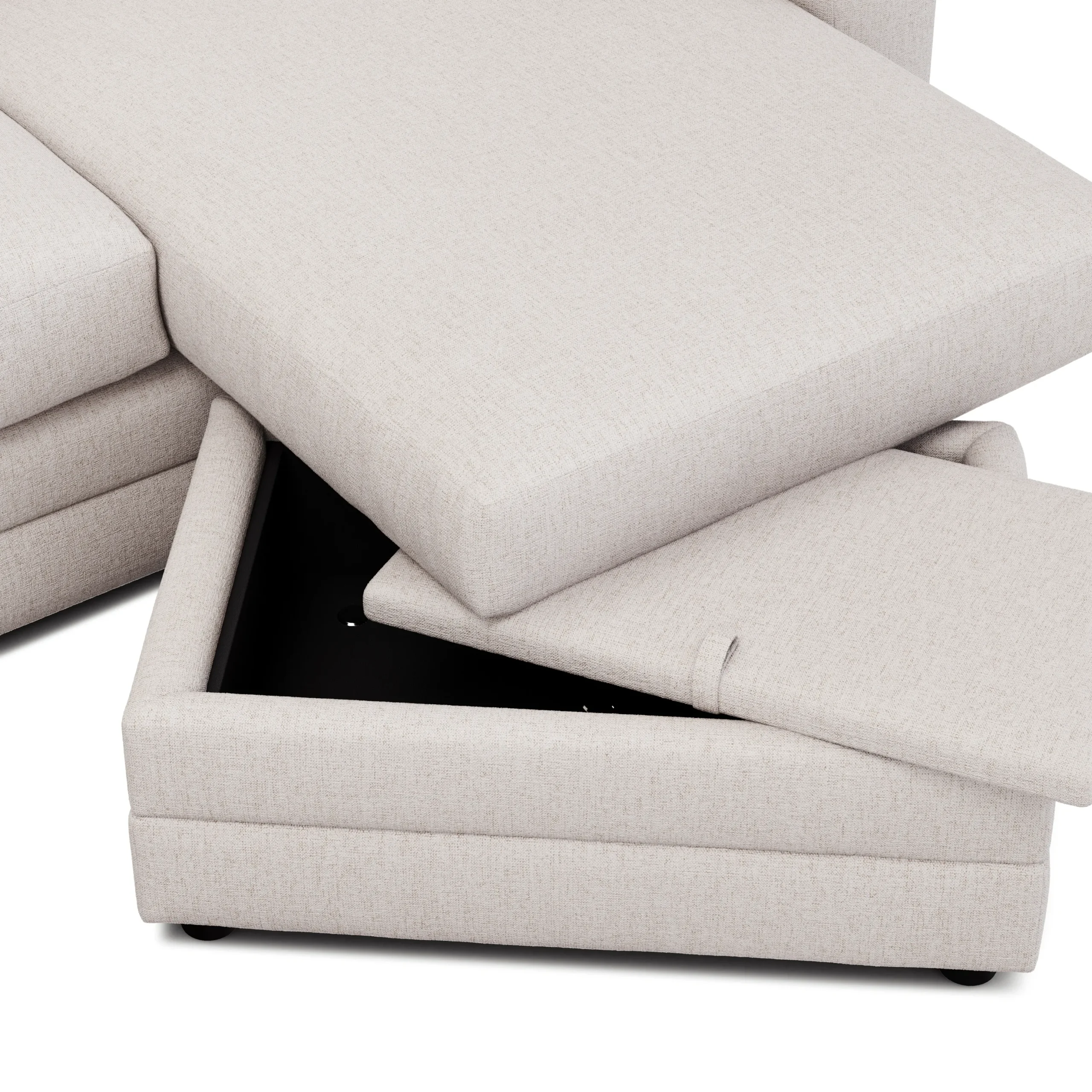 Riley 84_ Reversible Storage Sectional - Napa White - Image 10