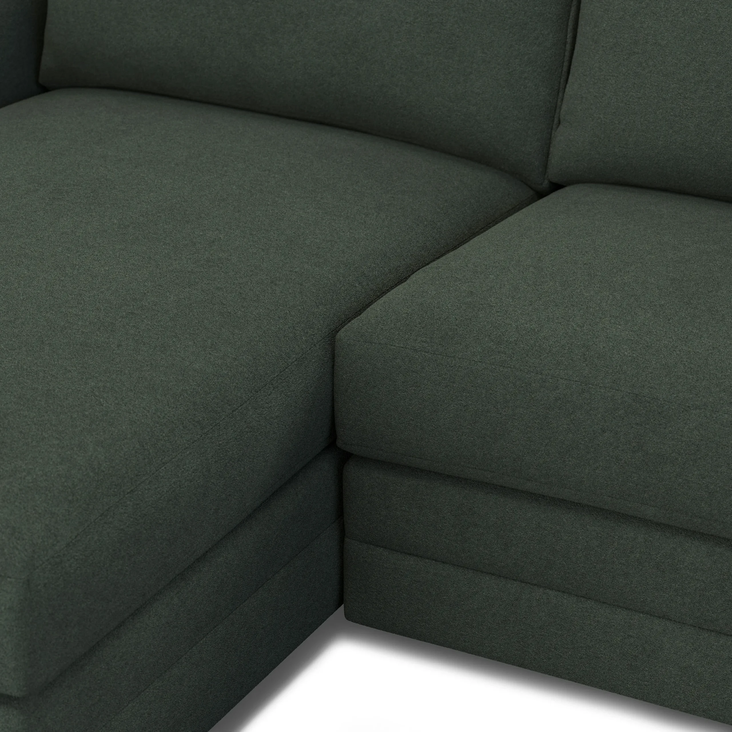 Riley 118.5_ Left Sectional - Green Wool Bouclé - Image 10