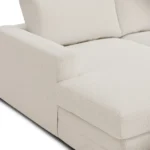 Riley 118.5_ Left Sectional - Ivory Wool Bouclé