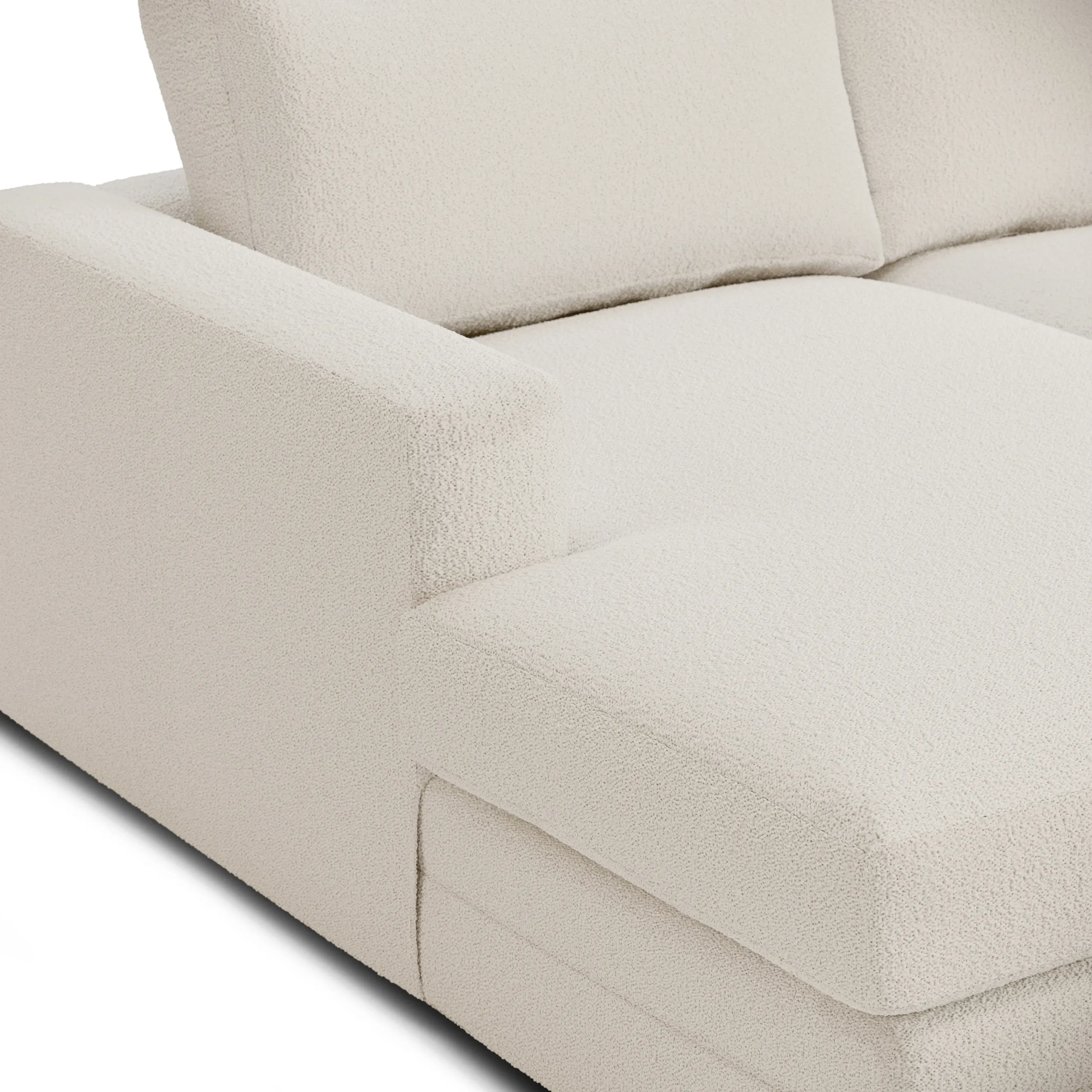Riley 118.5_ Left Sectional - Ivory Wool Bouclé - Image 10