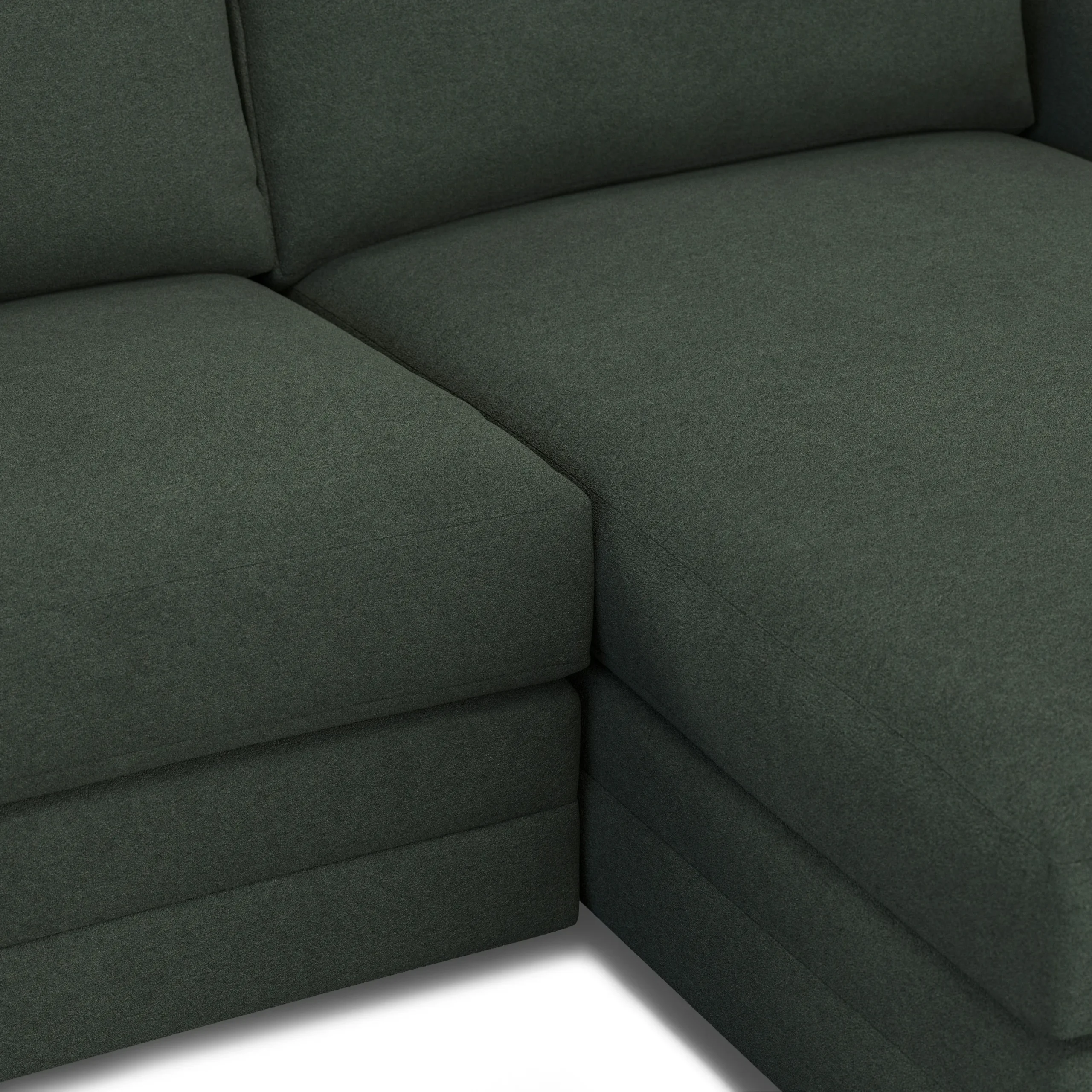 Riley 118.5_ Right Sectional - Green Wool Bouclé - Image 10