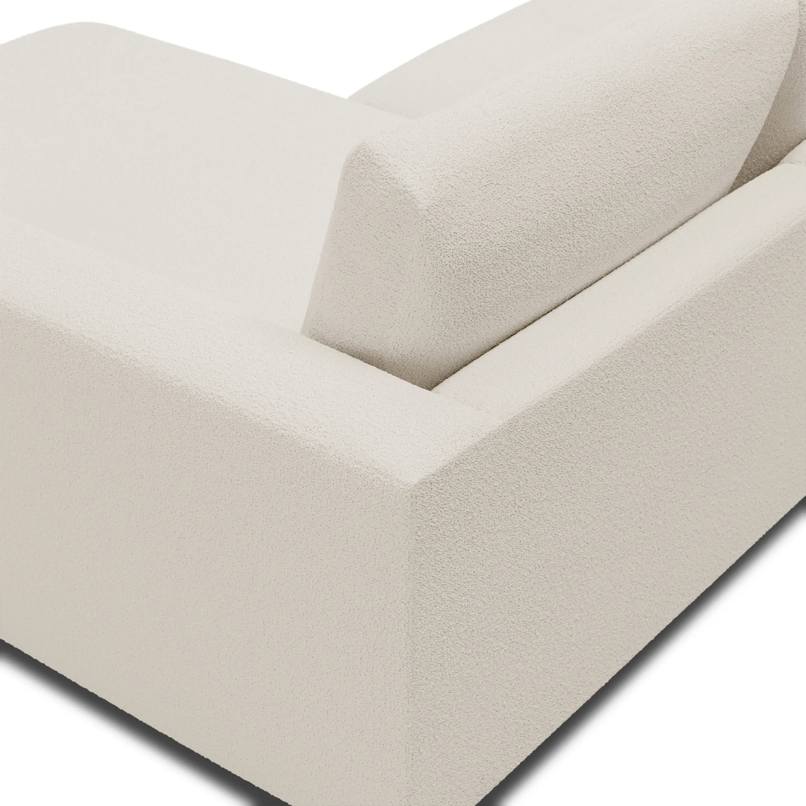 Riley 118.5_ Right Sectional - Ivory Wool Bouclé - Image 10