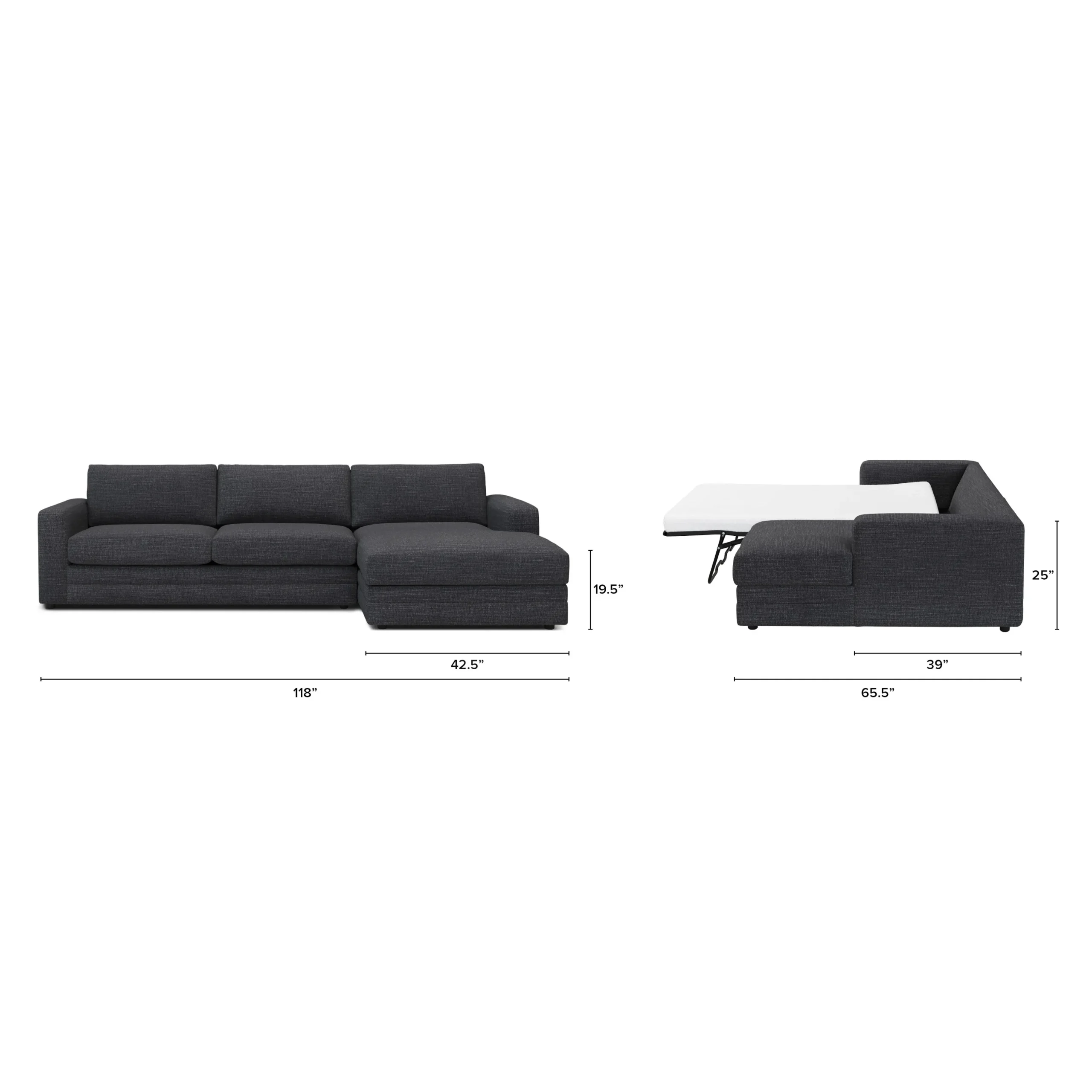 Riley 118_ Right Storage Sleeper Sectional - Napa Charcoal - Image 8