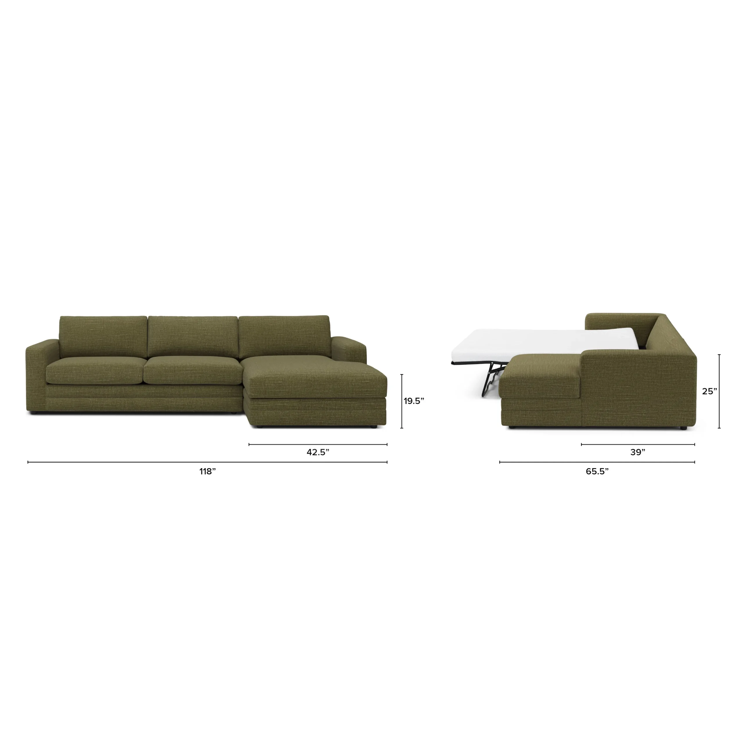 Riley 118_ Right Storage Sleeper Sectional - Napa Moss - Image 7