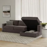 Riley 118_ Velvet Right Storage Sleeper Sectional - Hale Warm Gray