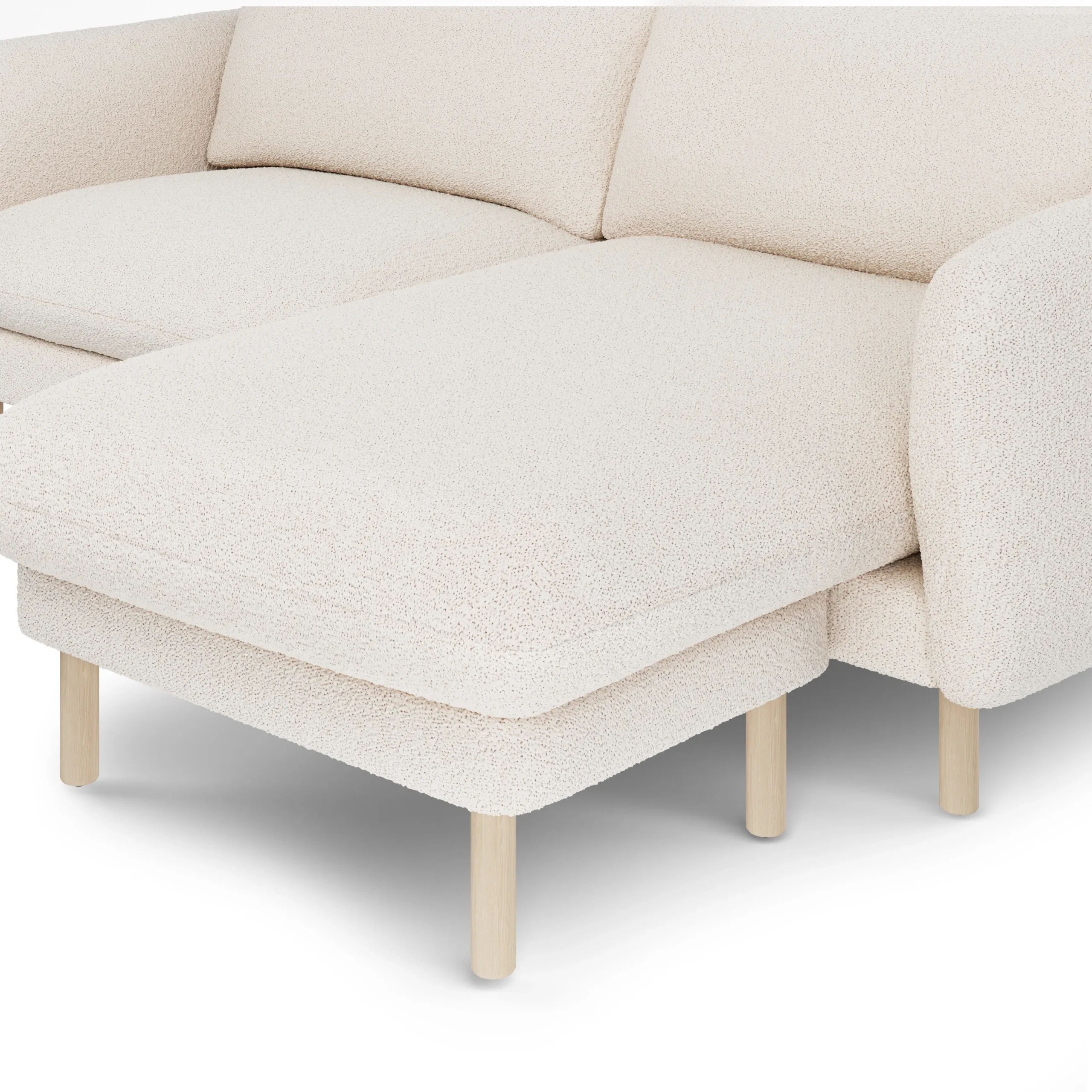 Sanders 85.5_ Reversible Sectional - Ivory Wool Bouclé - Image 10