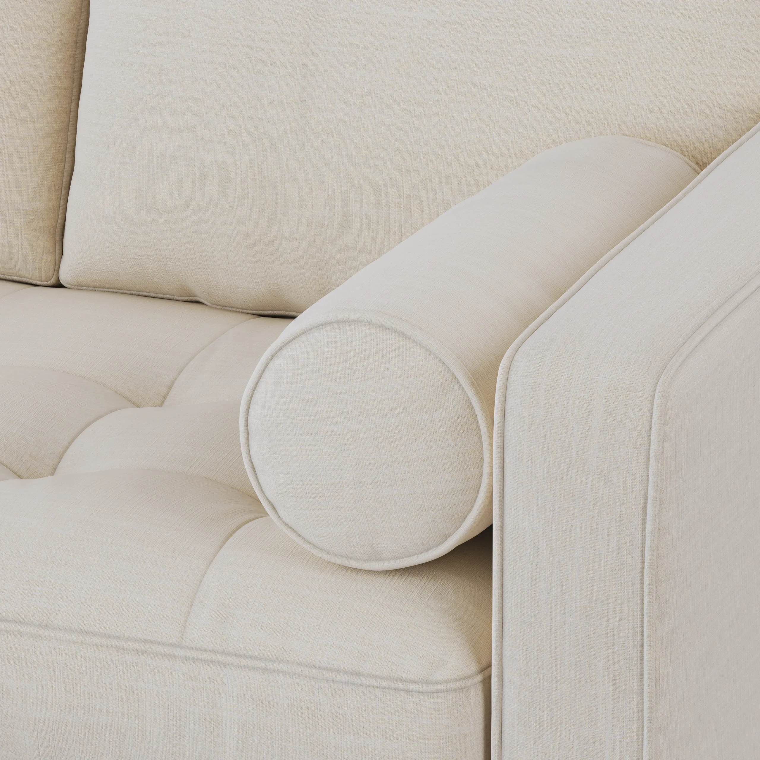 Sven 91_ Tufted Corner Sectional - Biscuit Cream - Image 10