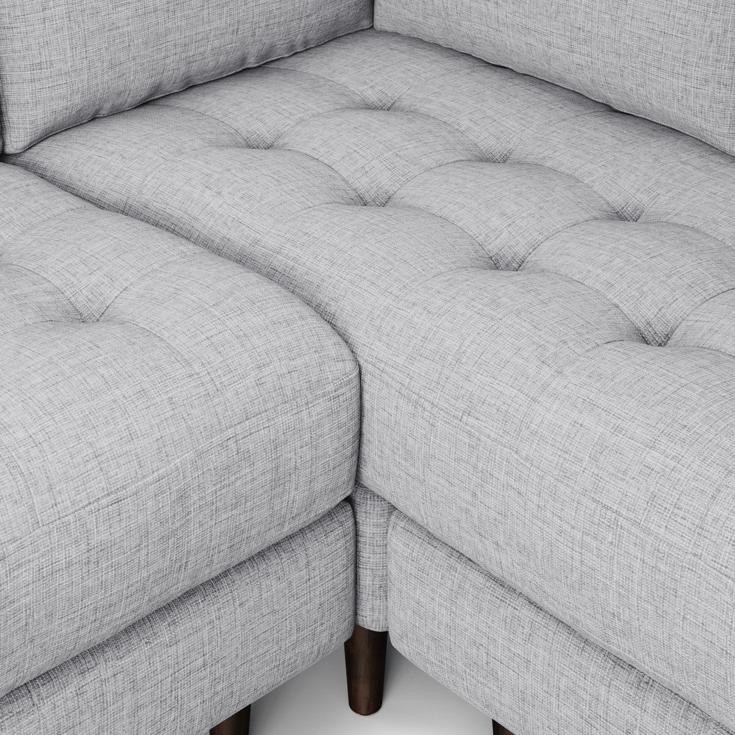 Sven 91_ Tufted Corner Sectional - Stone Gray - Image 10