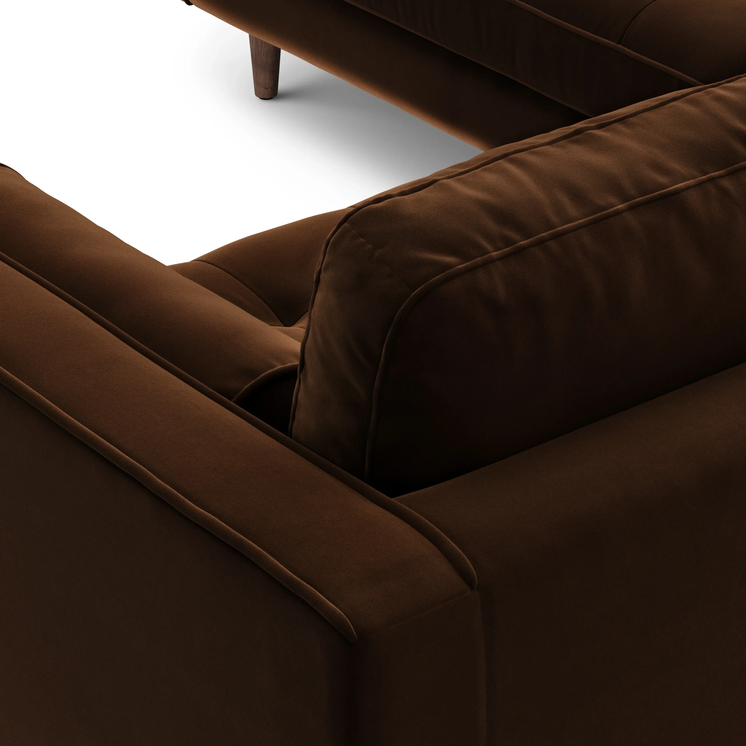 Sven 91_ Tufted Velvet Corner Sectional - Plush Pacific Brown - Image 10