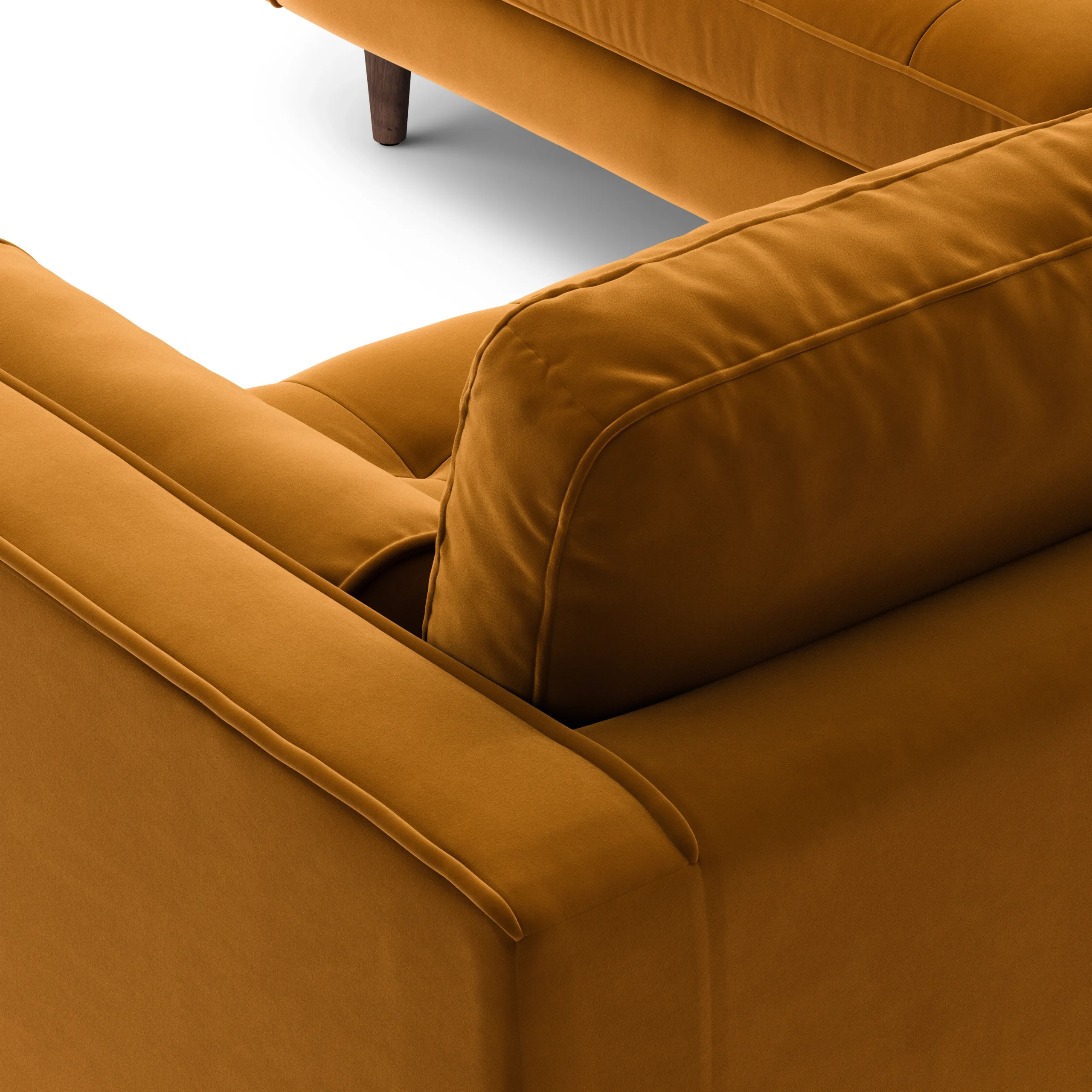Sven 91_ Tufted Velvet Corner Sectional - Plush Pacific Ginger - Image 10
