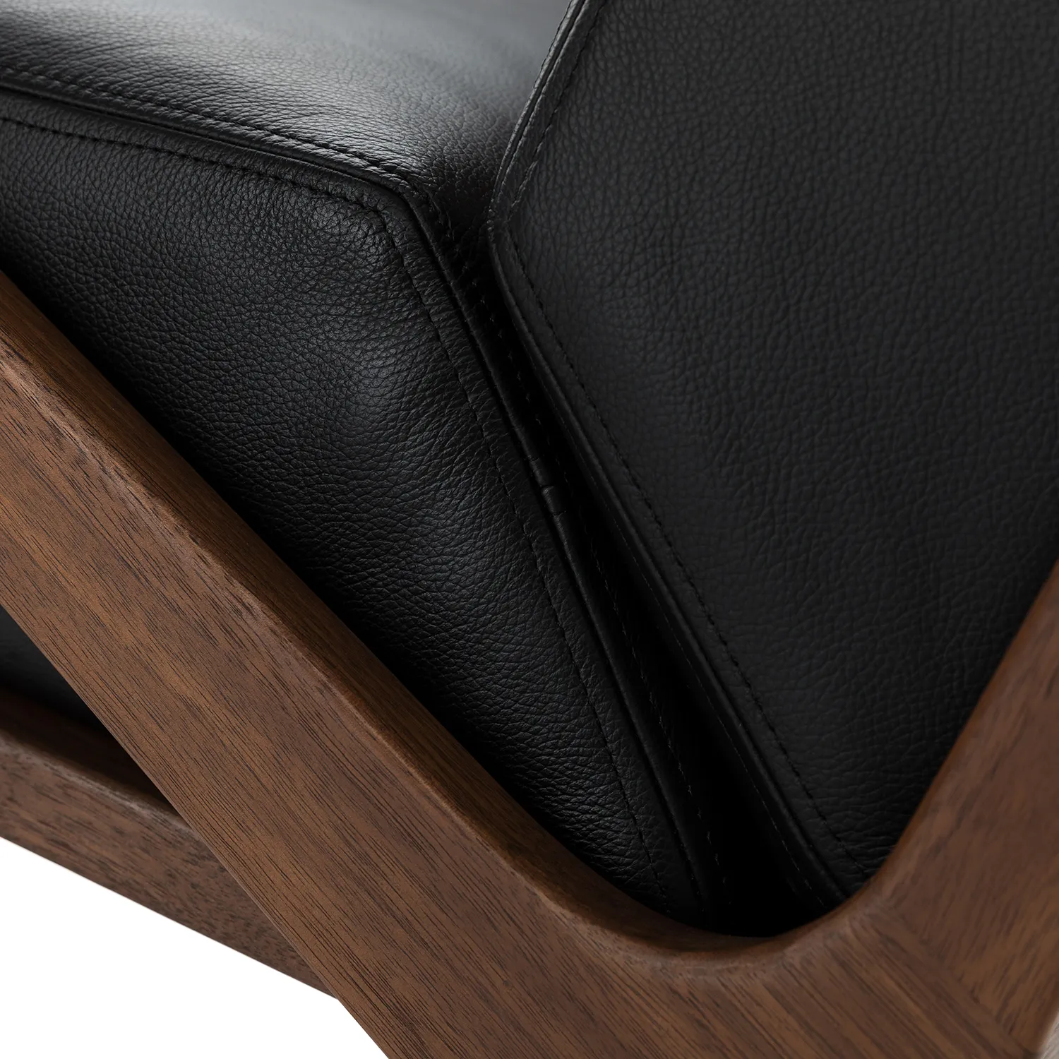 Otio 26_ Leather Lounge Chair - Walnut and Black - Image 9