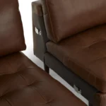 Sven 100_ Tufted Leather Left Sectional - Charme Chocolat