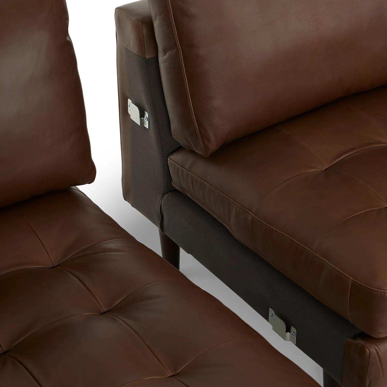 Sven 100_ Tufted Leather Left Sectional - Charme Chocolat - Image 10